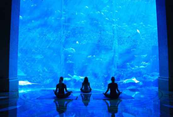 Underwater Yoga in The Lost Chambers Aquarium, Atlantis The Palm