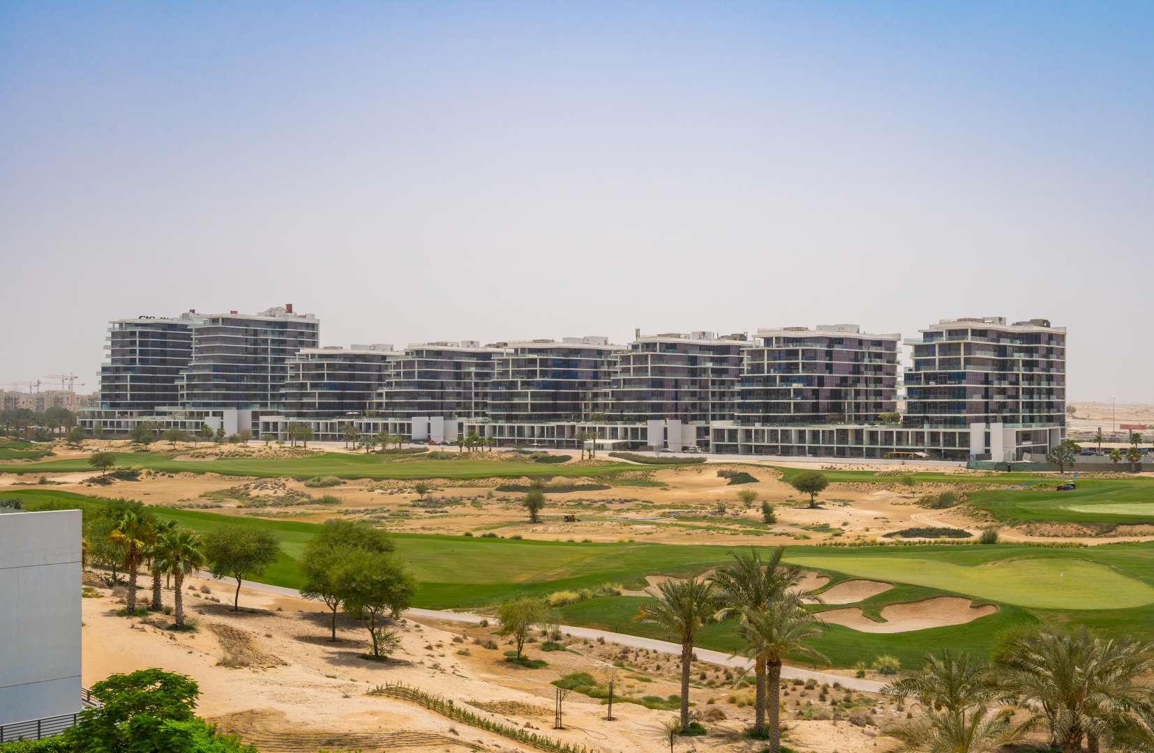 Golf course view of mansion plots for sale in The Range, Damac Hills