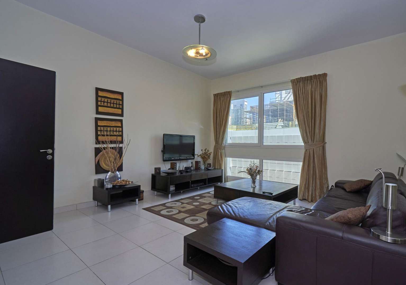 Fully furnished living and dining area in 2-bedroom apartment, Dubai Marina, Marina Sail