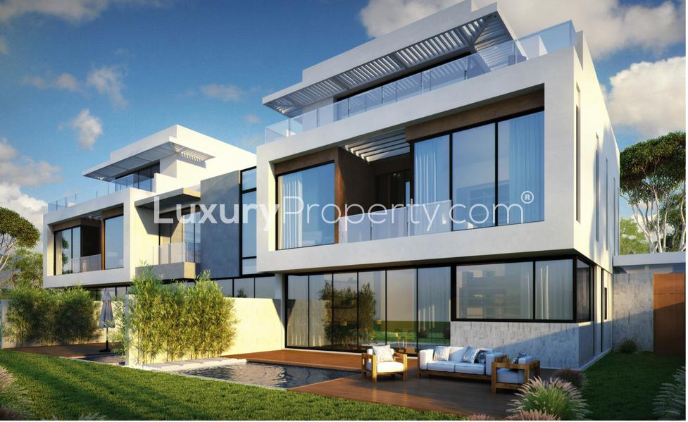 Luxurious open-plan villa interior with garden view in Jumeirah Hills, Umm Suqeim