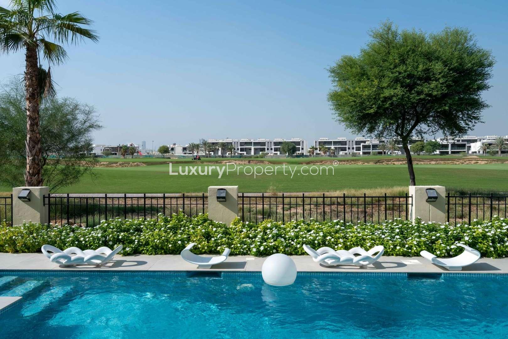 Exclusive golf course view from residential land plots at The Range, Damac Hills