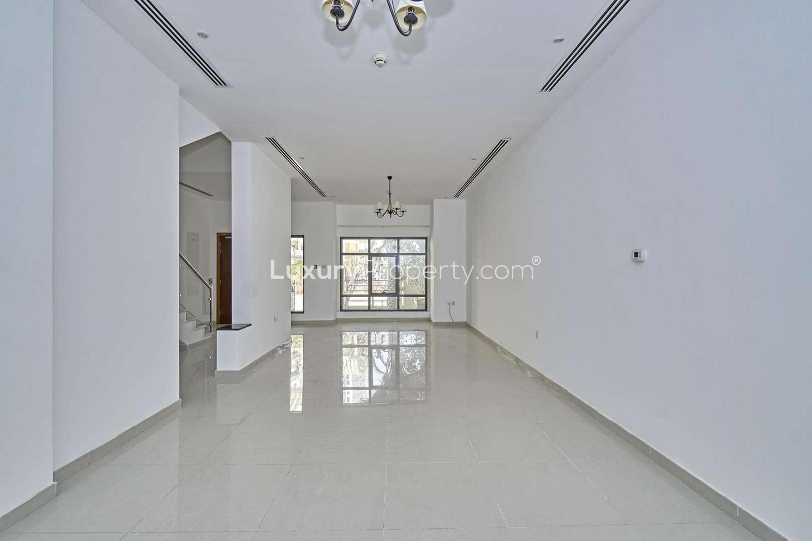 Immaculate 4-bedroom townhouse exterior in The Ghaf Tree, Jumeirah Village Circle
