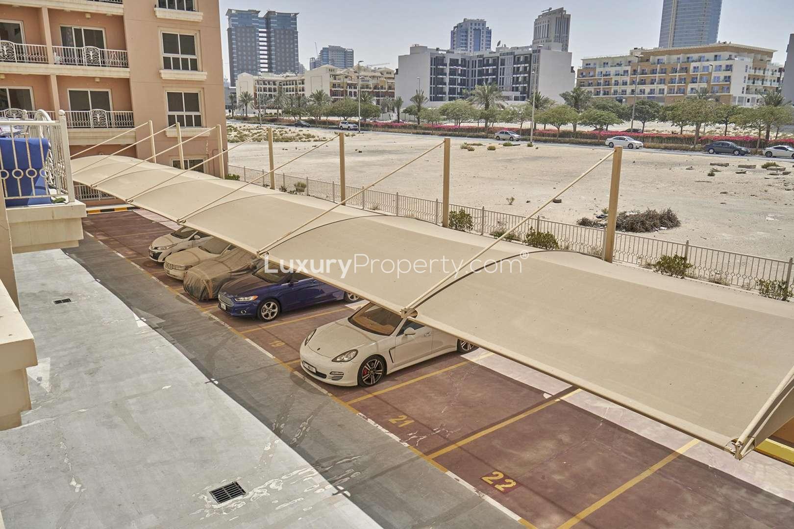 Modern bathroom in 1-bedroom apartment, Emirates Garden, Jumeirah Village Circle, for sale