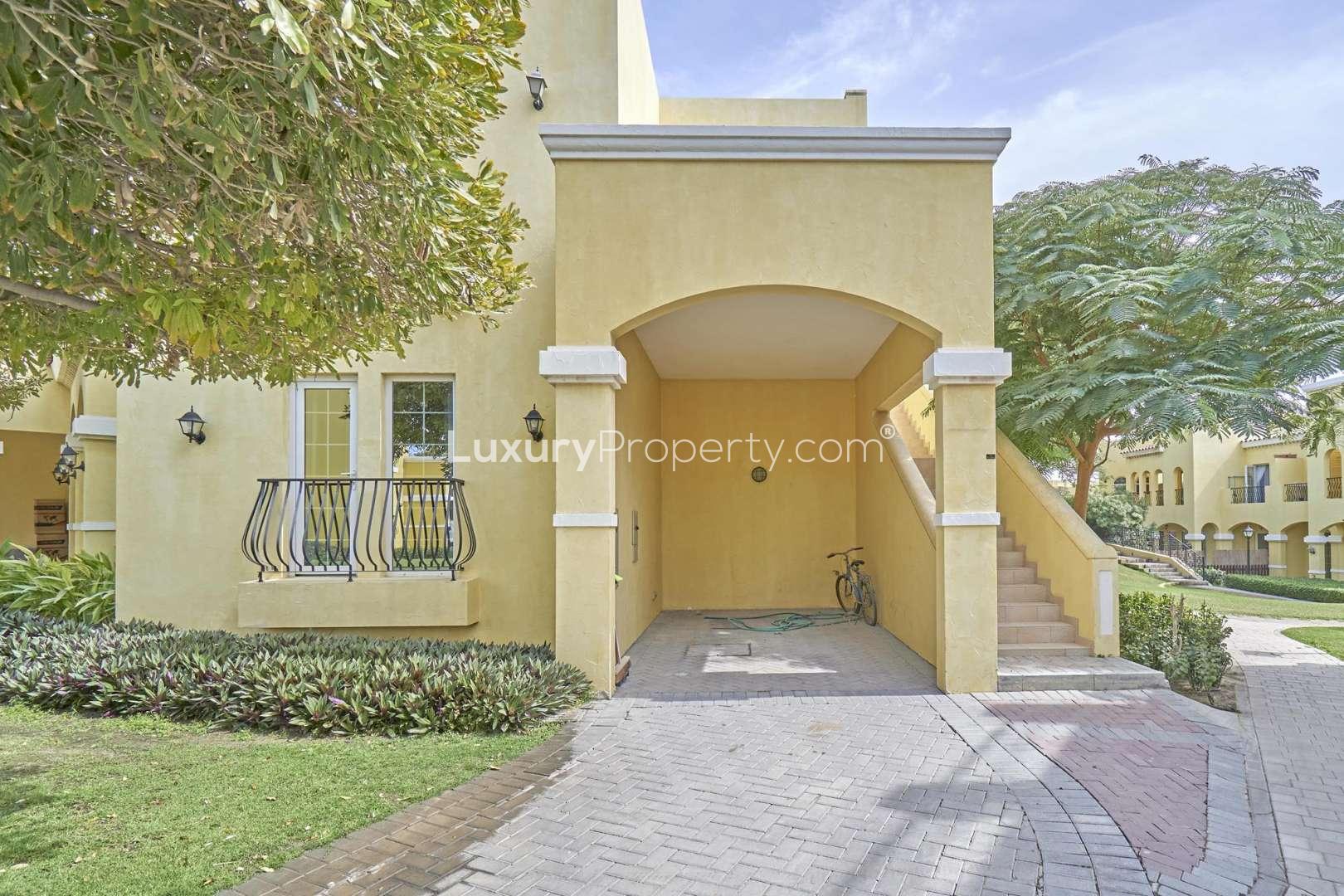 Spacious 2-bedroom maisonette exterior in Layan Community, Dubai Land, available for rent