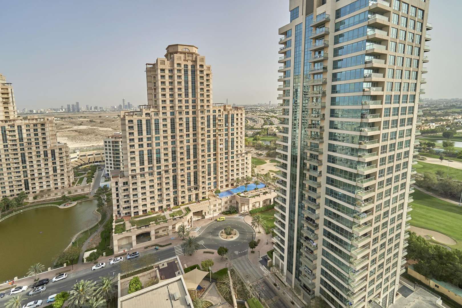 Furnished living room in two-bedroom apartment with marina views, The Fairways, The Views