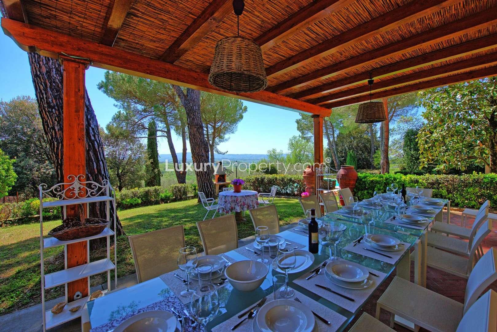 Luxurious villa pool with scenic views in Villa Taddei, Florence, Italy