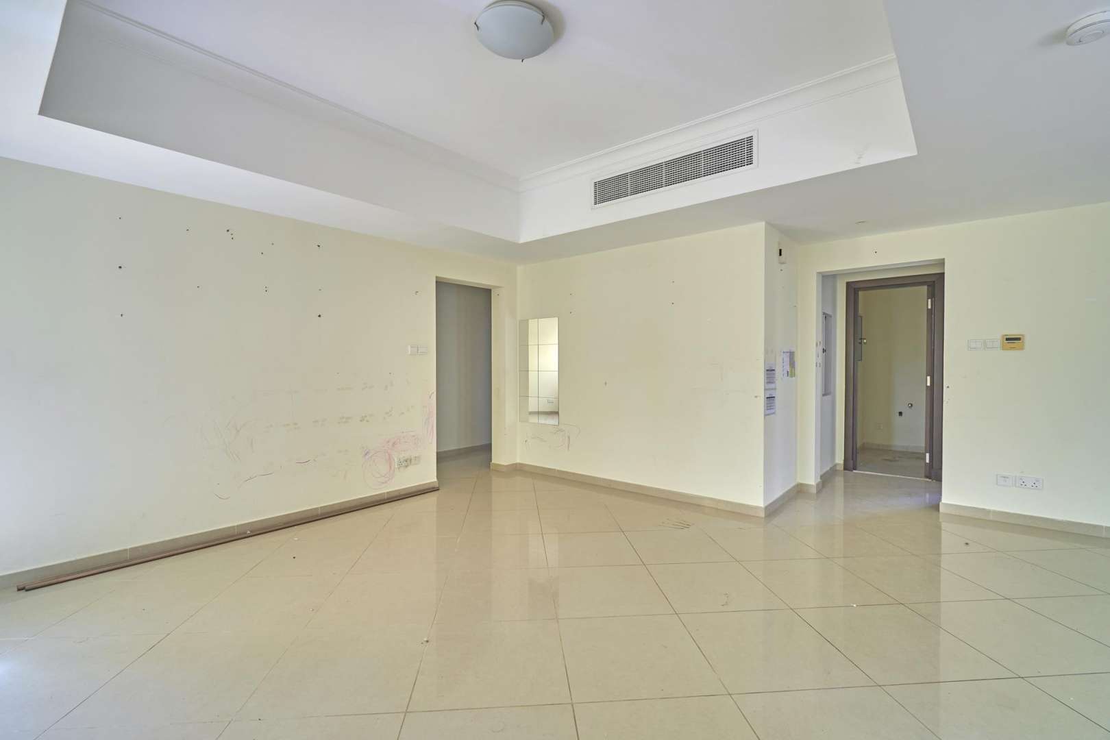 Spacious living area in 2-bedroom maisonette, Layan Community, Dubai Land, available for rent