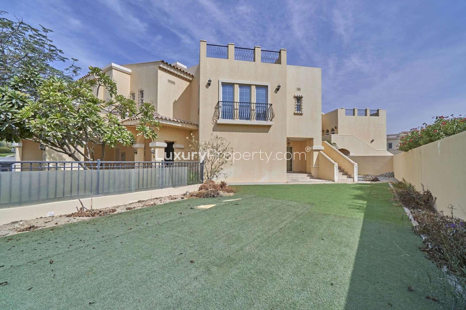 Bright living room in spacious 4-bedroom townhouse, Layan Community, Dubai Land
