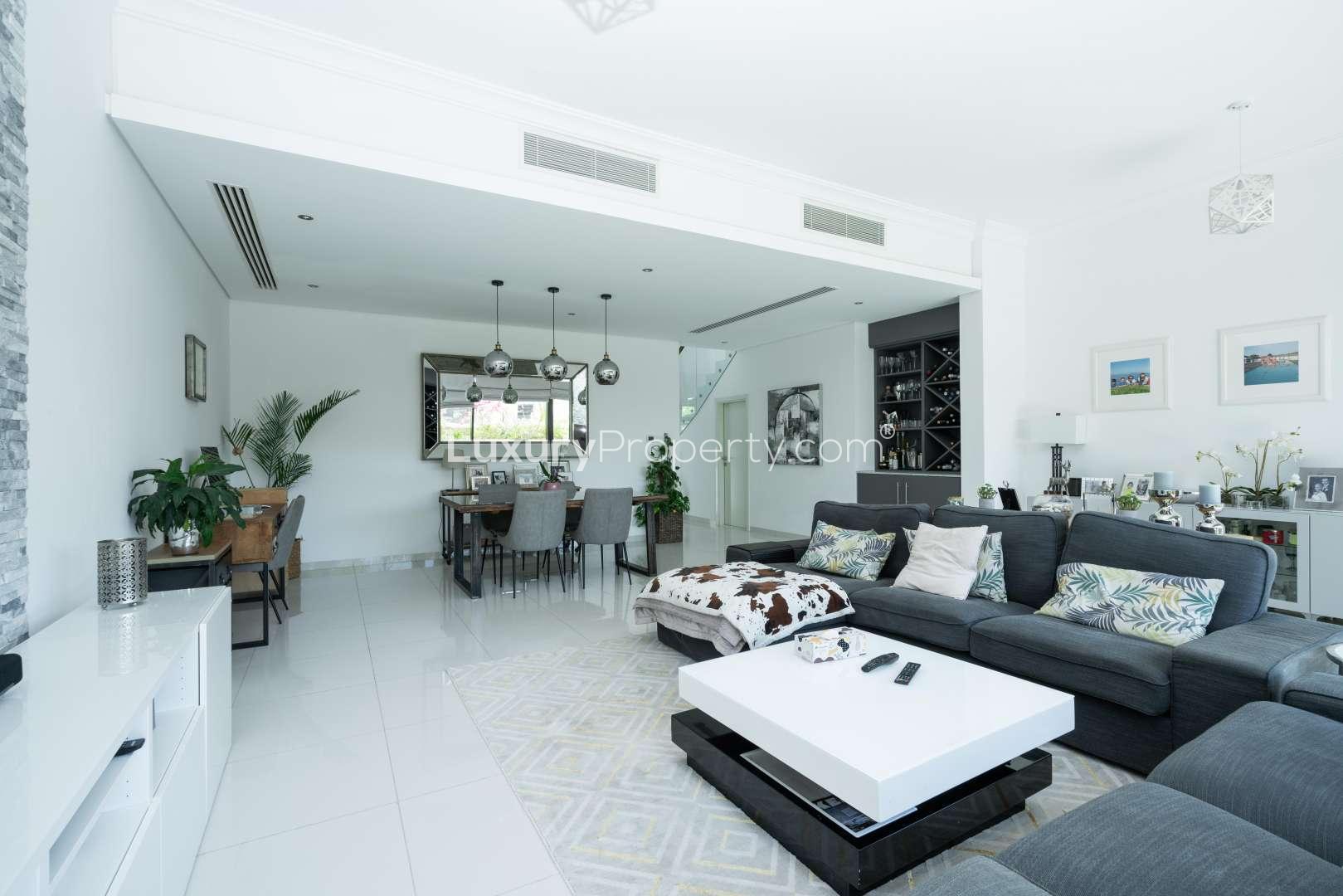 Dining area in furnished villa, modern decor, Silver Springs, Damac Hills