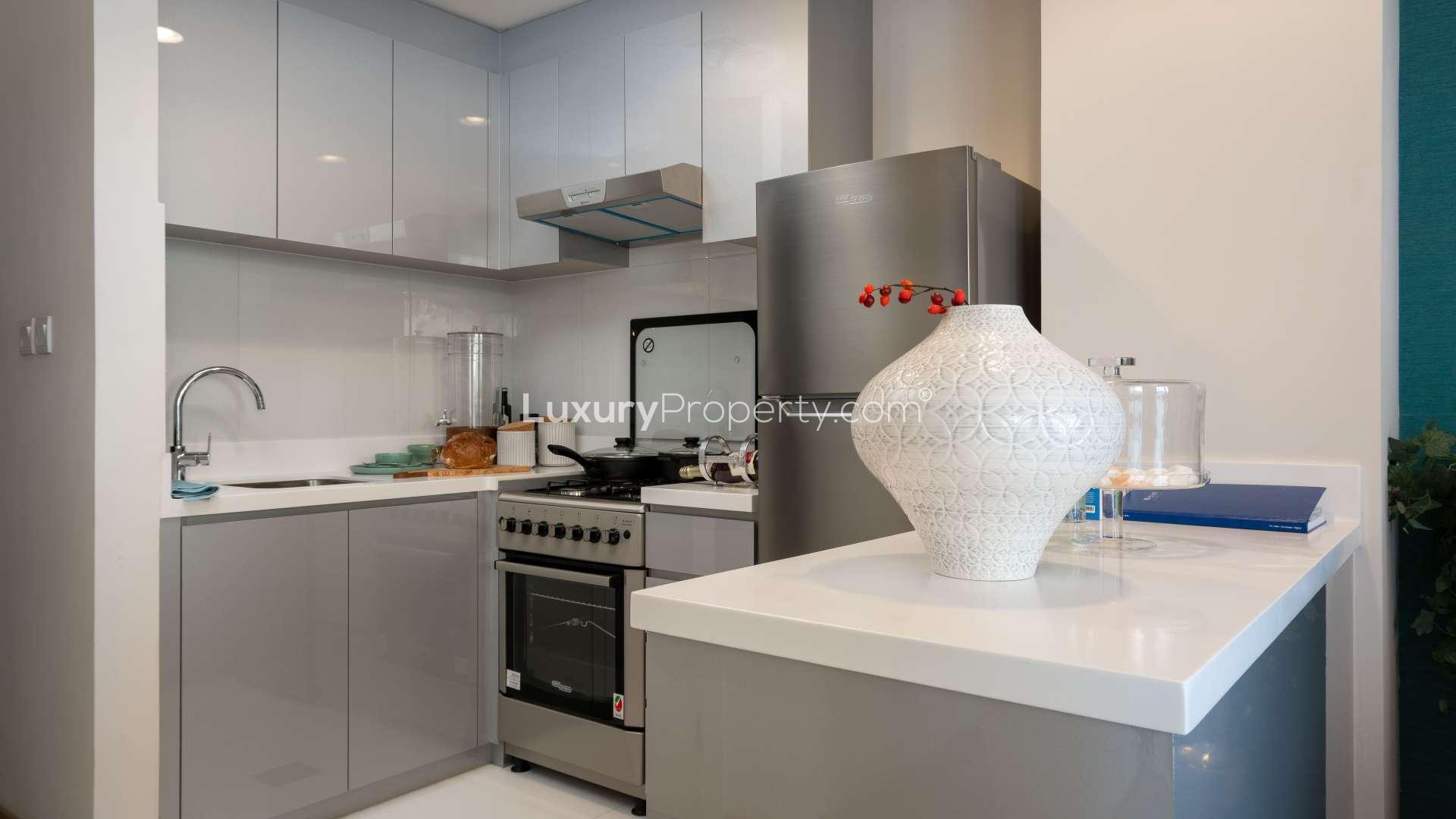 Modern interior of 3-bedroom Just Cavalli Villa in Damac Hills 2, featuring stylish decor