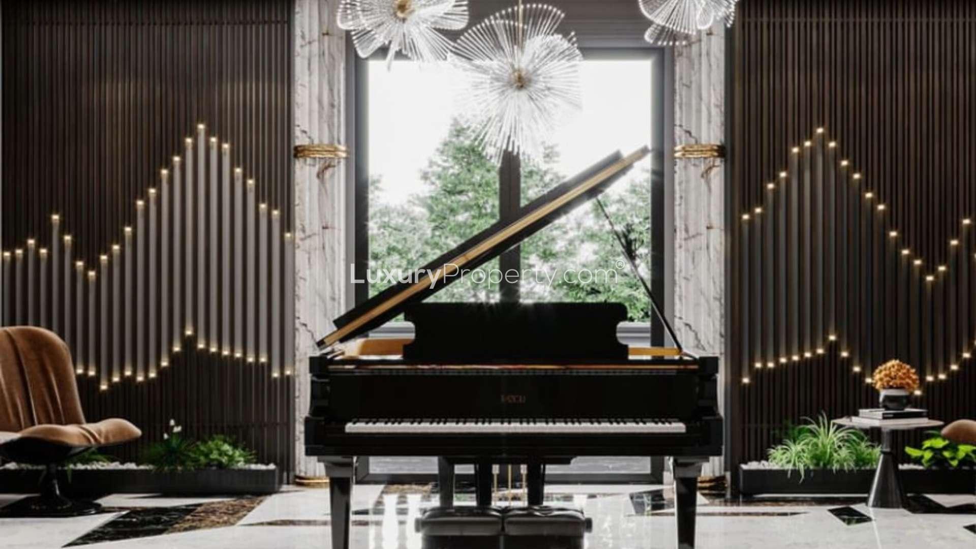 Ultra-modern kitchen in luxury Jumeirah Islands villa, European Clusters, with elegant design features