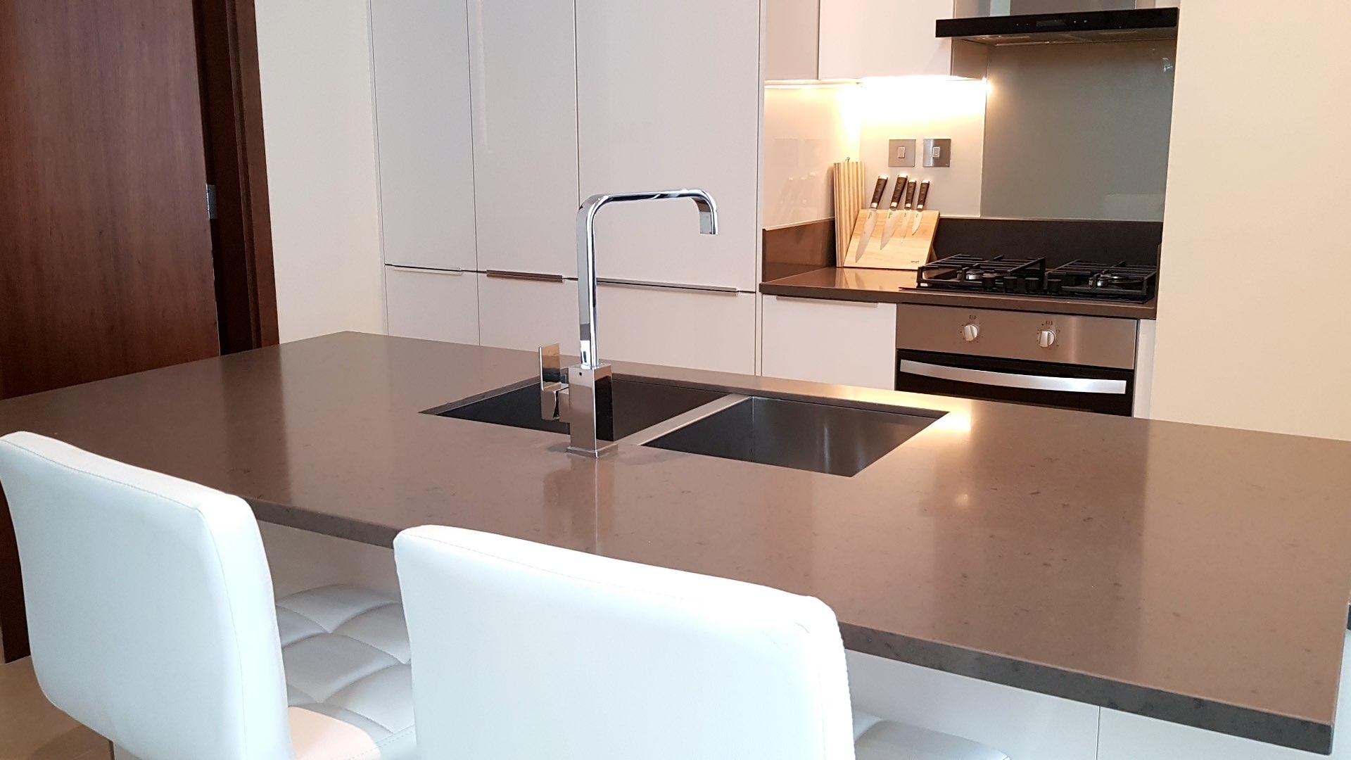 Luxury apartment dining and living area with marina view at Marina Gate, Dubai Marina