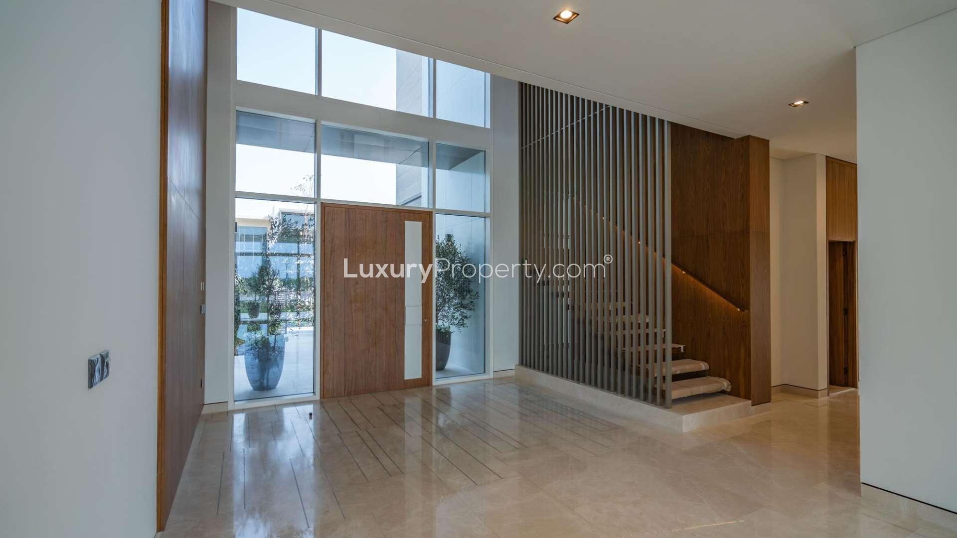 Elegant 4-bedroom villa exterior in Golf Place, Dubai Hills Estate, for rent