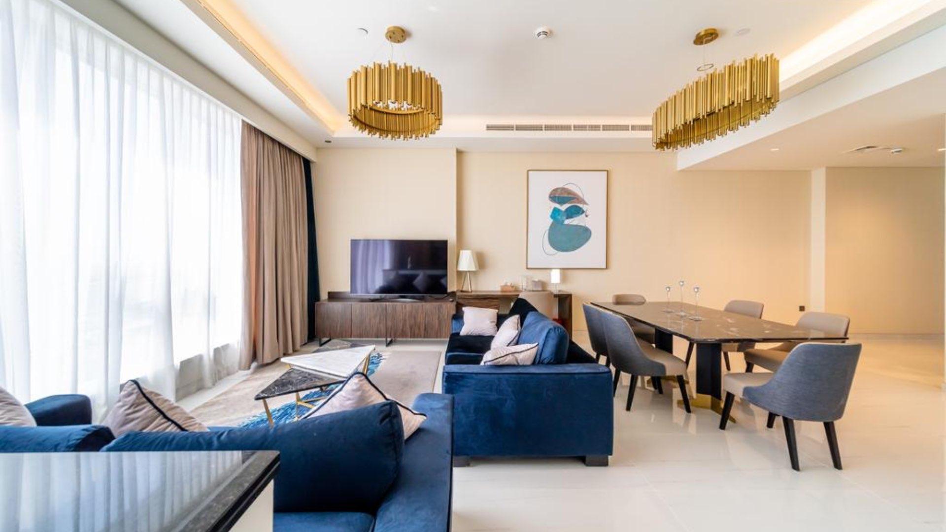 Luxury living room in 2-bedroom apartment, Avani Palm View, Dubai Media City, modern furnishings