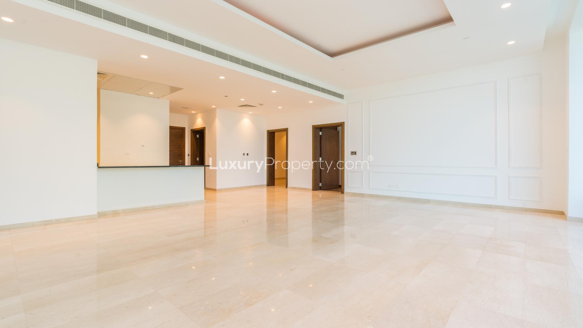 Luxurious upgraded apartment interior at Oceana, Palm Jumeirah, with spacious open-plan layout