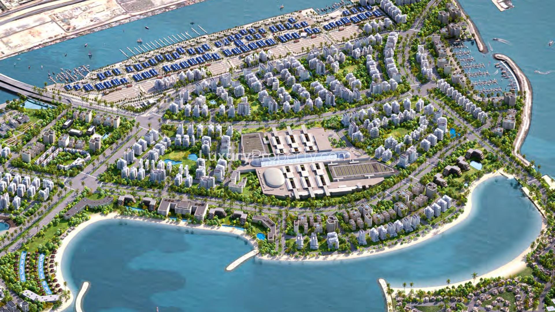 Rooftop view of Deira Island beachfront, ideal for luxury hotel development in Dubai