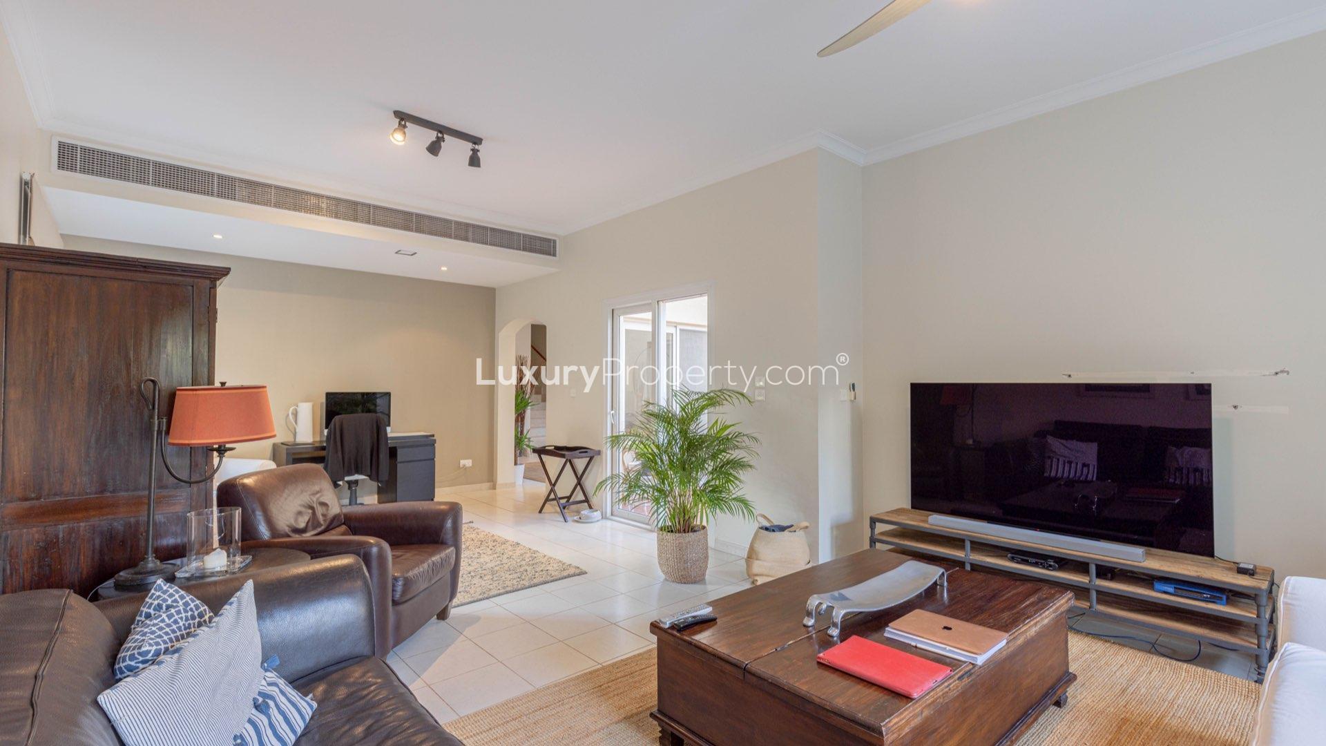 Charming outdoor patio in family-friendly 4-bedroom villa, Meadows 8, Emirates Living