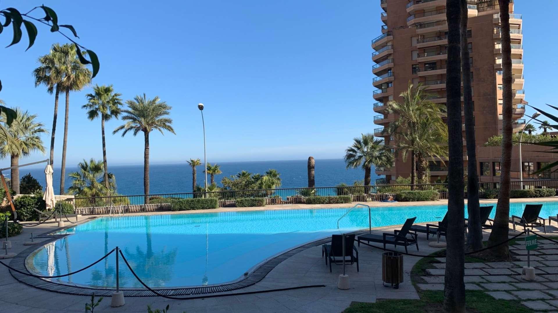 Luxurious apartment pool with ocean view in Parc Saint Roman, Monaco