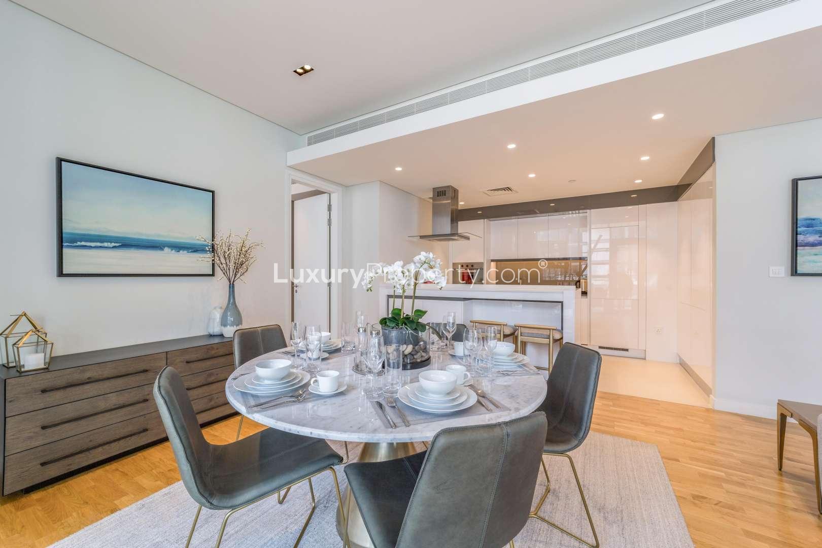 Modern kitchen in Bluewaters 2-bedroom apartment with sleek design and premium appliances