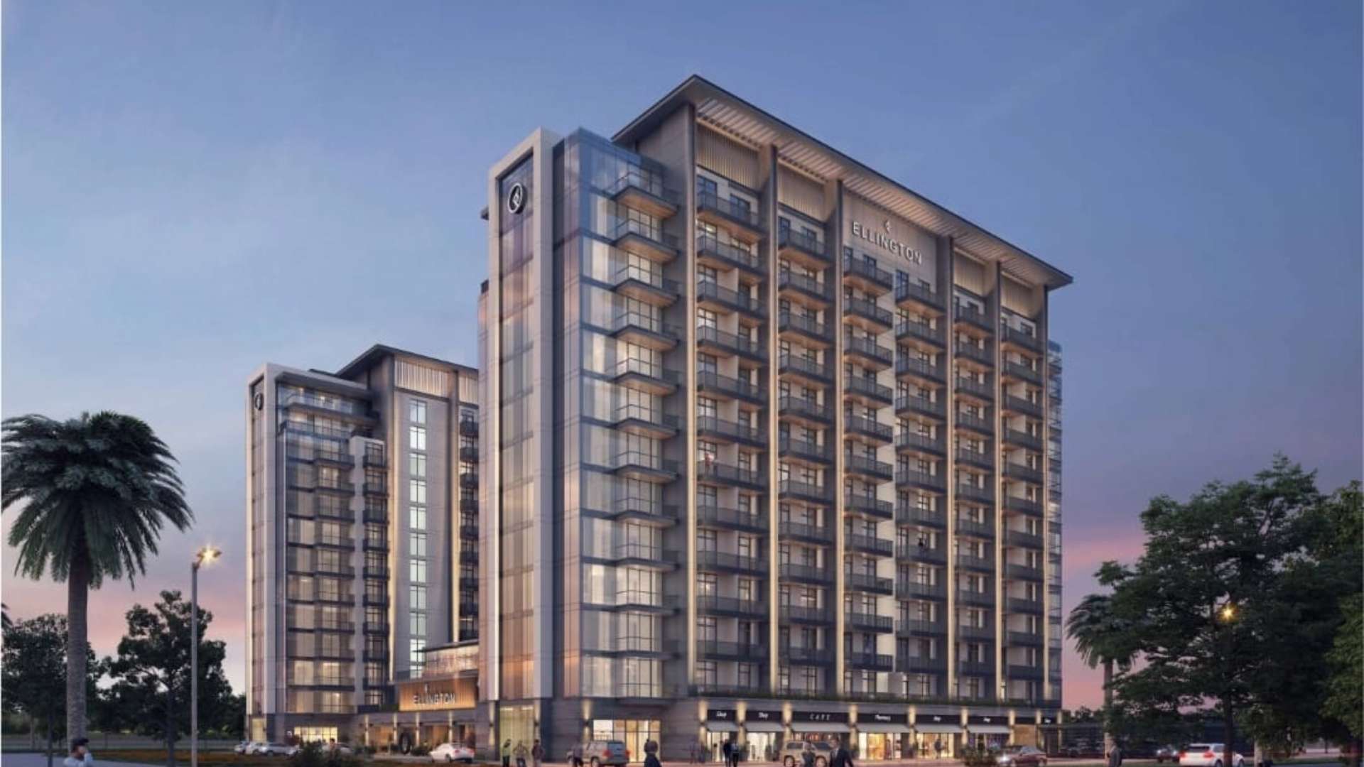 Luxurious bedroom in 1-bedroom apartment, Kensington Waters, Meydan, with modern decor and balcony view