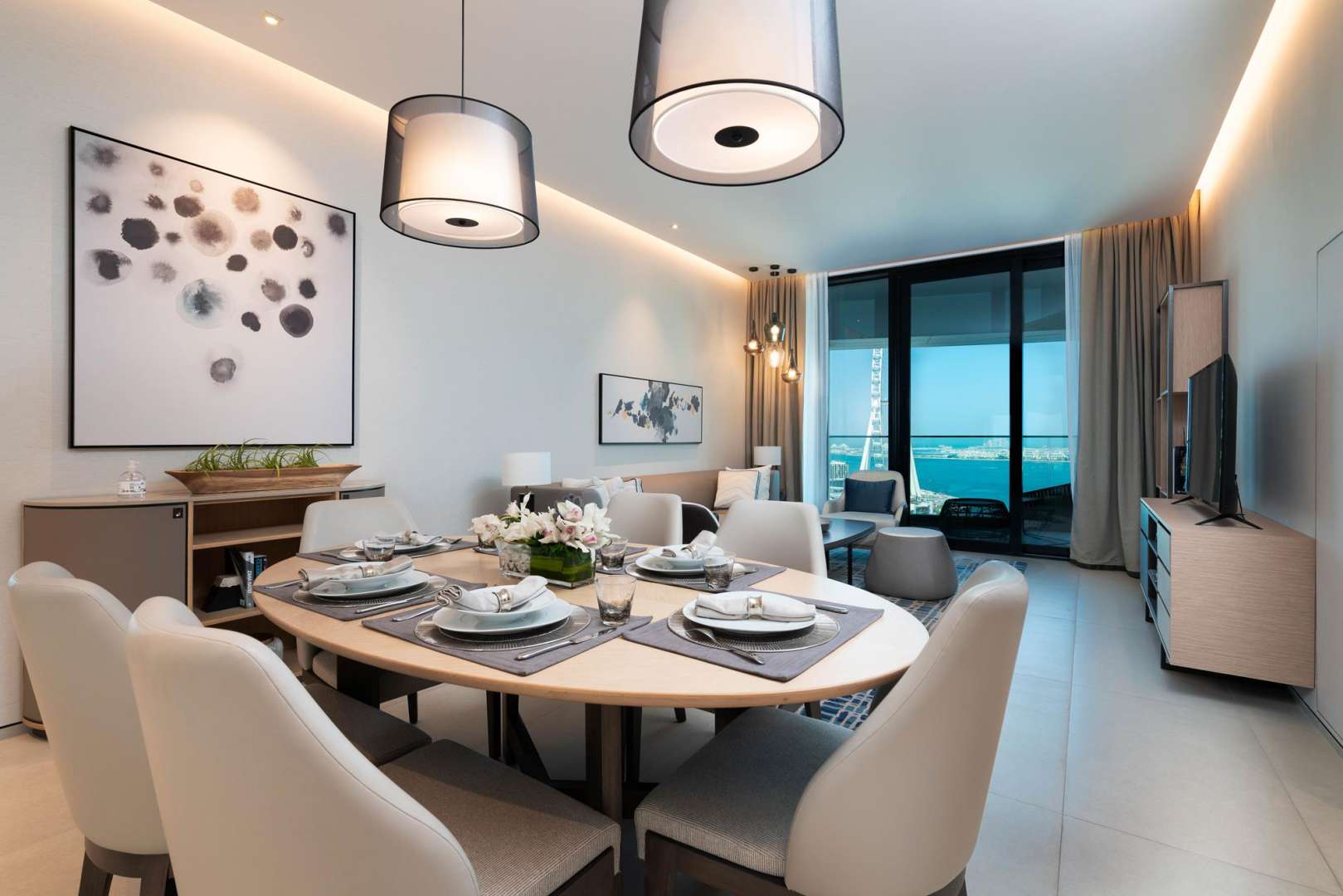 Studio kitchen and living area, The Address Jumeirah Resort, JBR apartment for sale