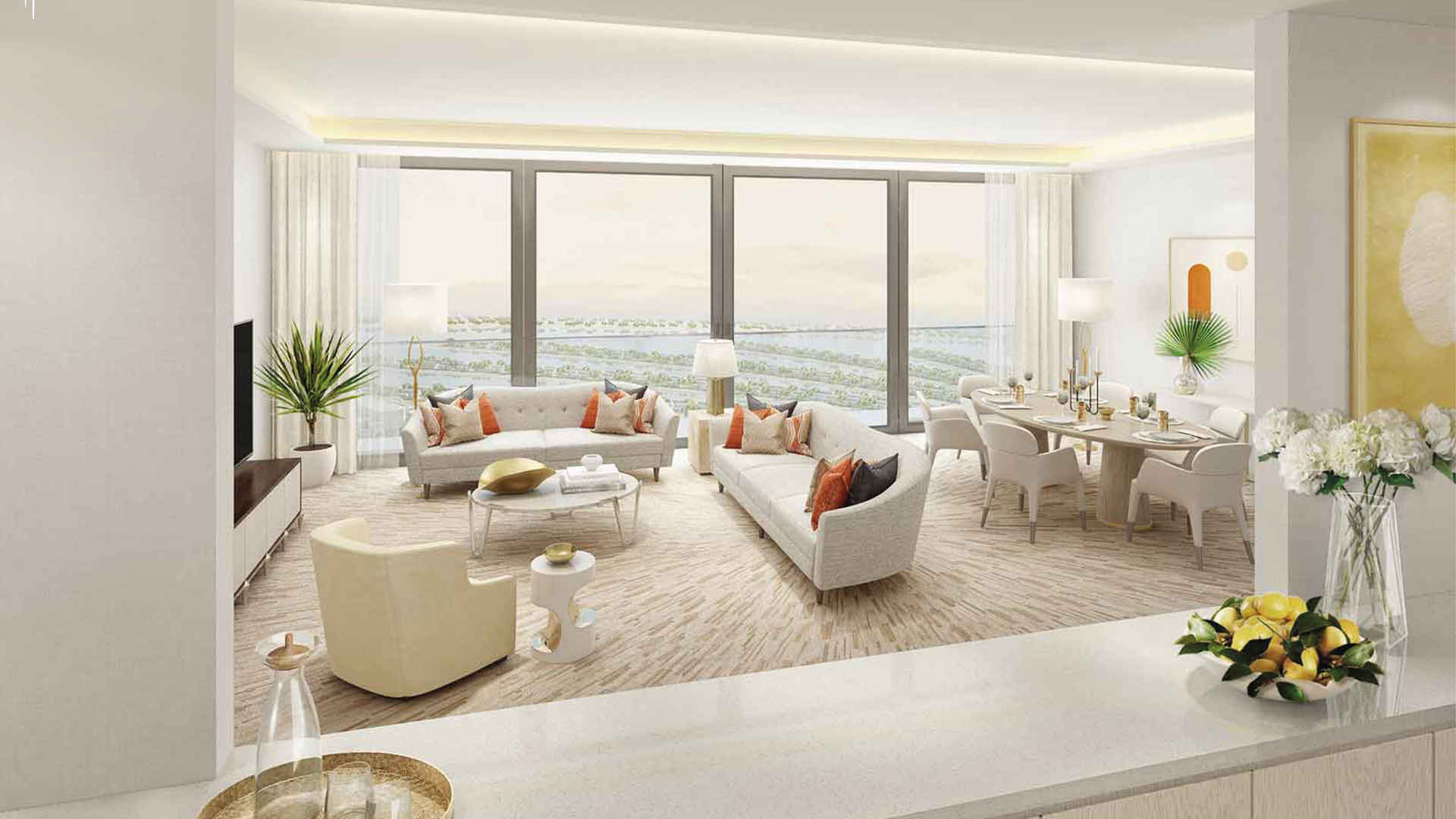 Luxury bathroom with freestanding tub in The Palm Tower, Palm Jumeirah apartment for sale