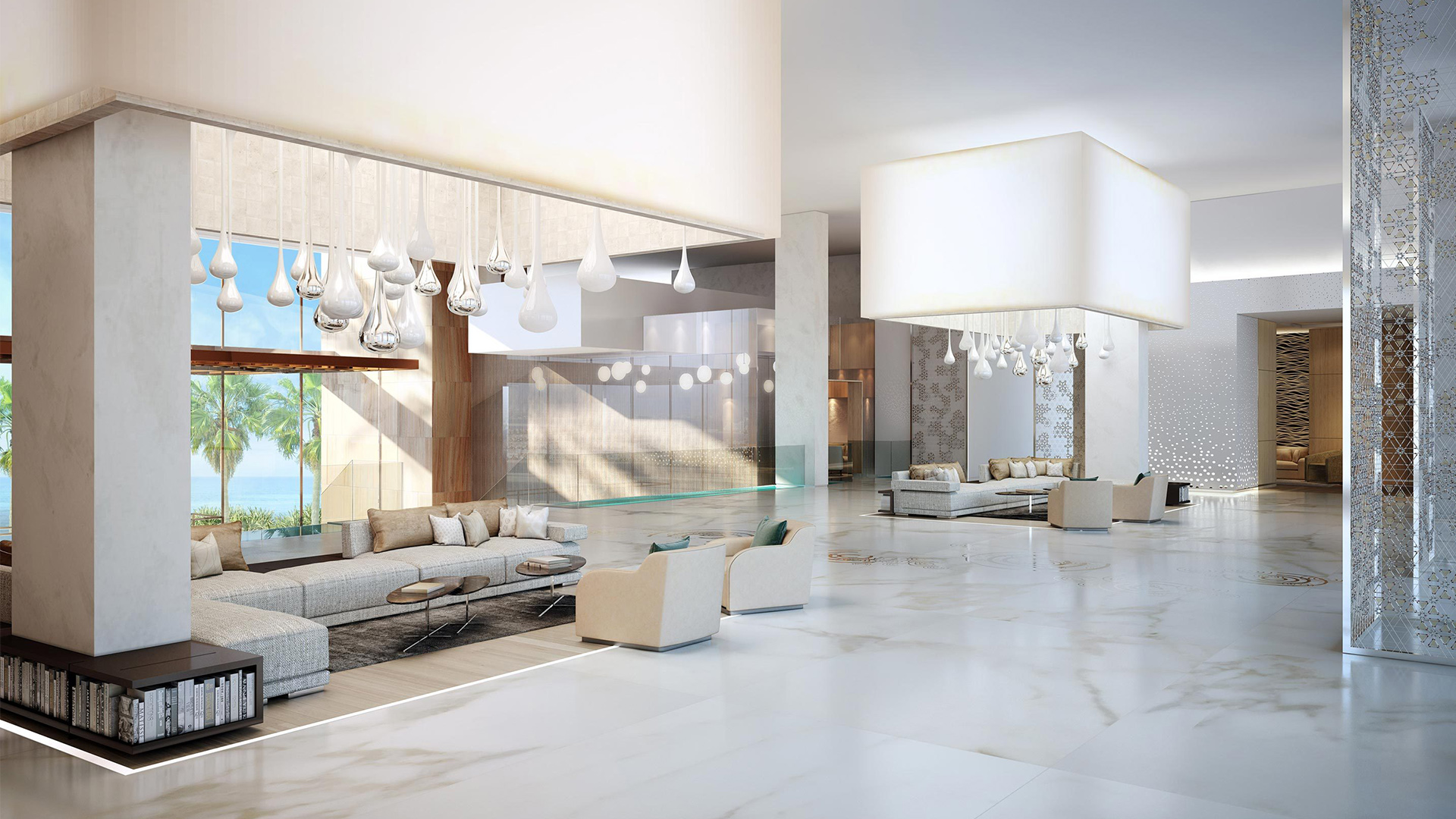 Luxurious lobby at Atlantis, The Royal Residences, Palm Jumeirah apartment for sale