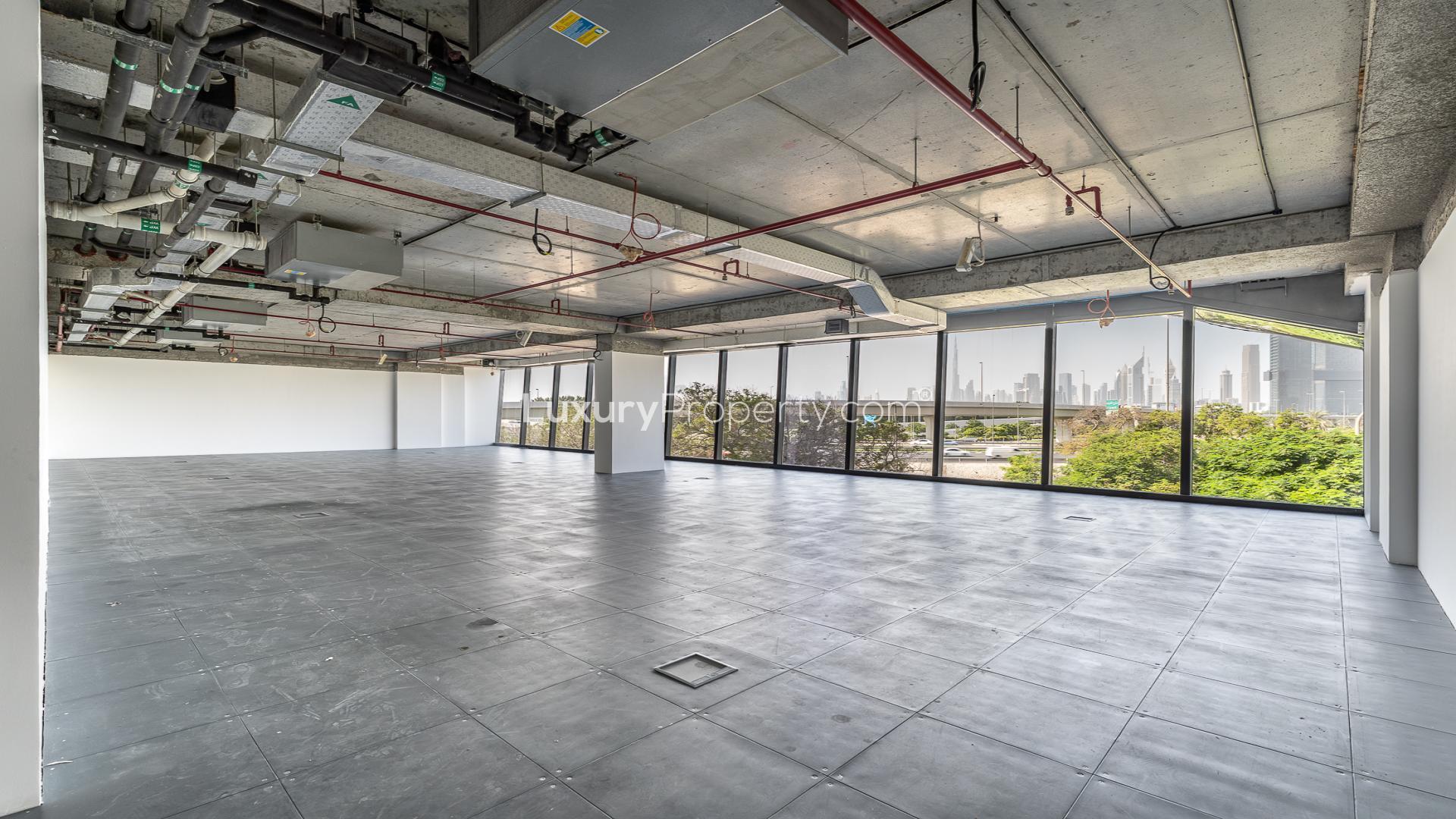 Spacious commercial space in Oud Metha, Bur Dubai, with city skyline views for rent