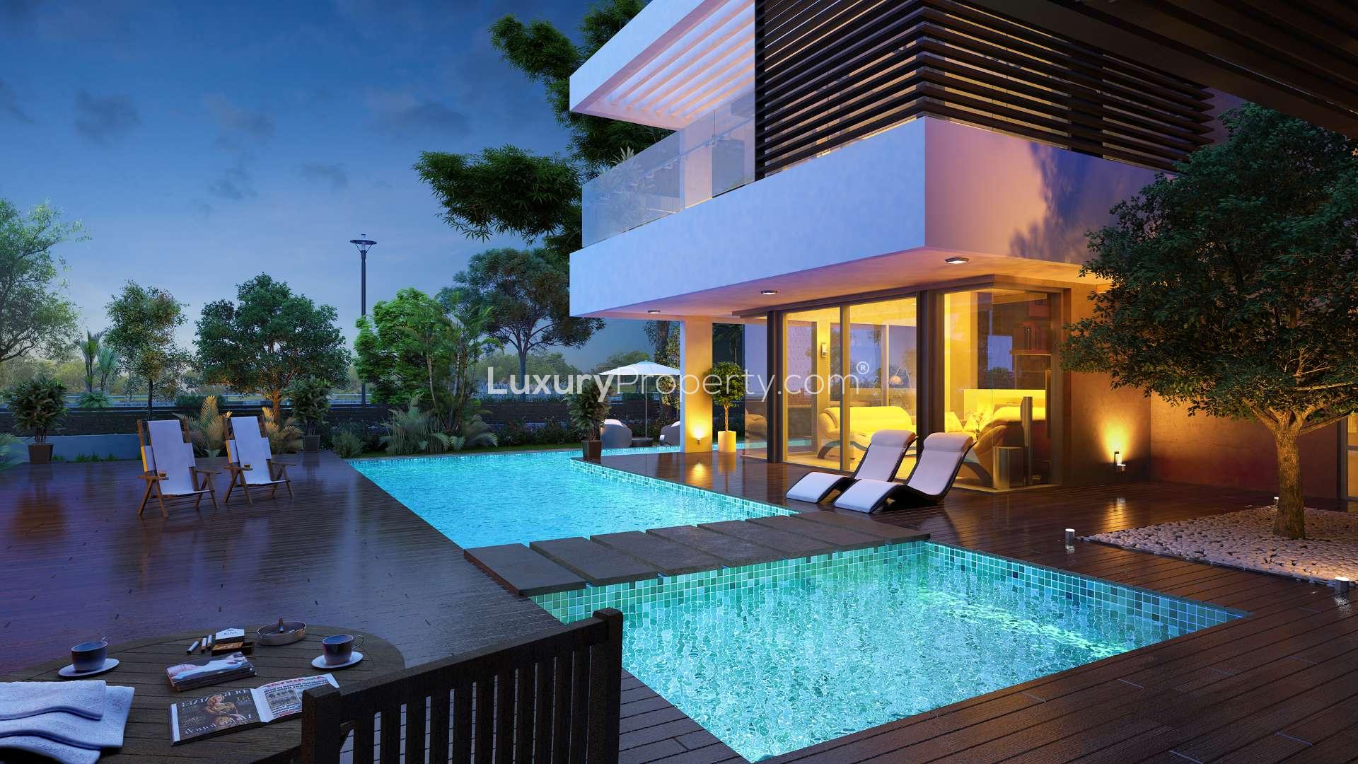 Luxurious villa with pool at Sobha Hartland, Mohammed Bin Rashid City, for sale.