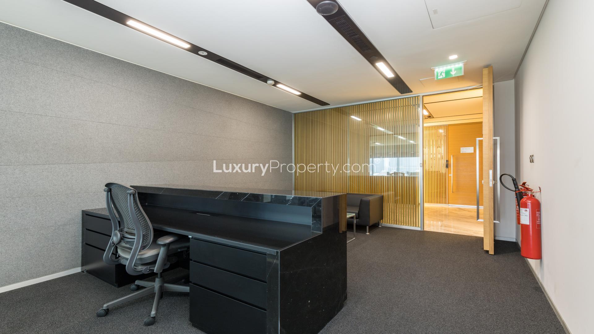 Fully furnished office space with Burj Khalifa views in Index Tower, DIFC for rent