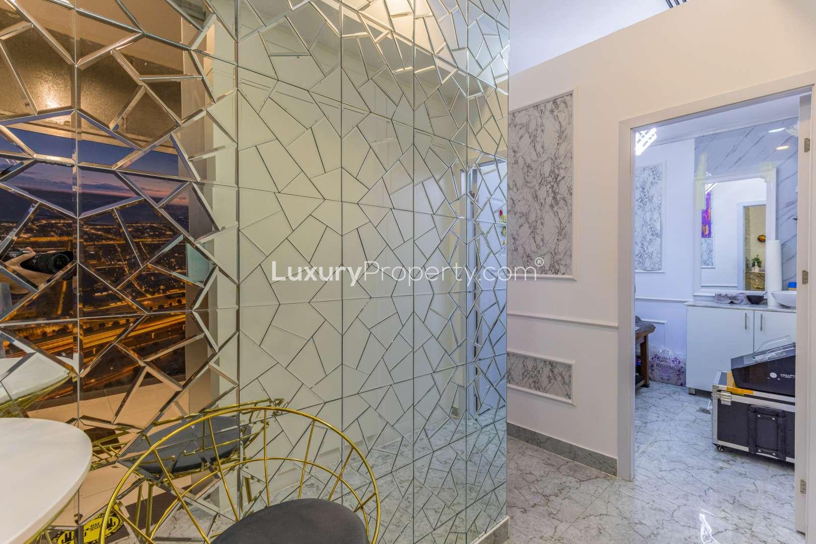 Retail space interior with modern decor in Park Towers, DIFC, available for sale