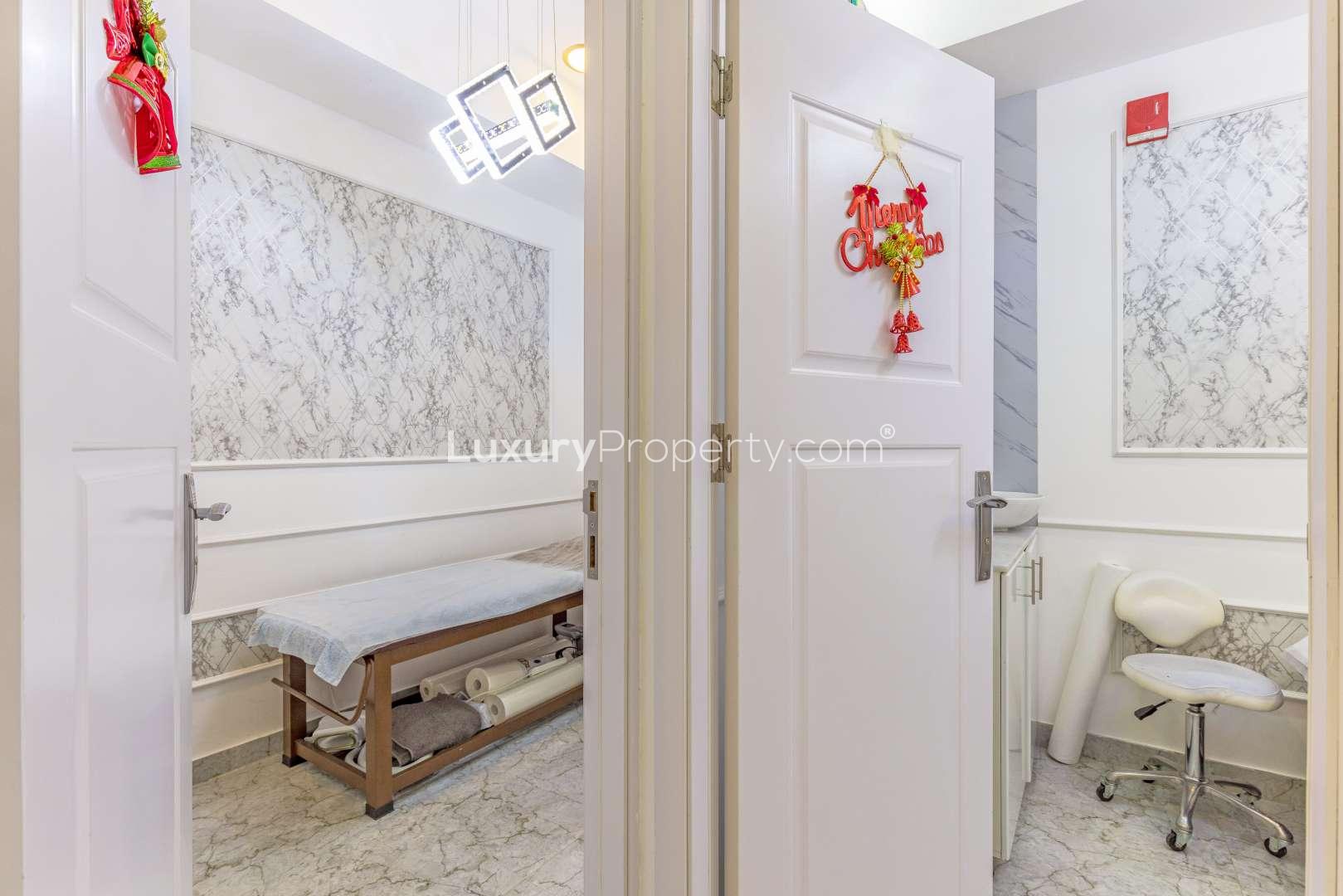 Retail space interior at Park Towers, DIFC, featuring marble decor and modern design