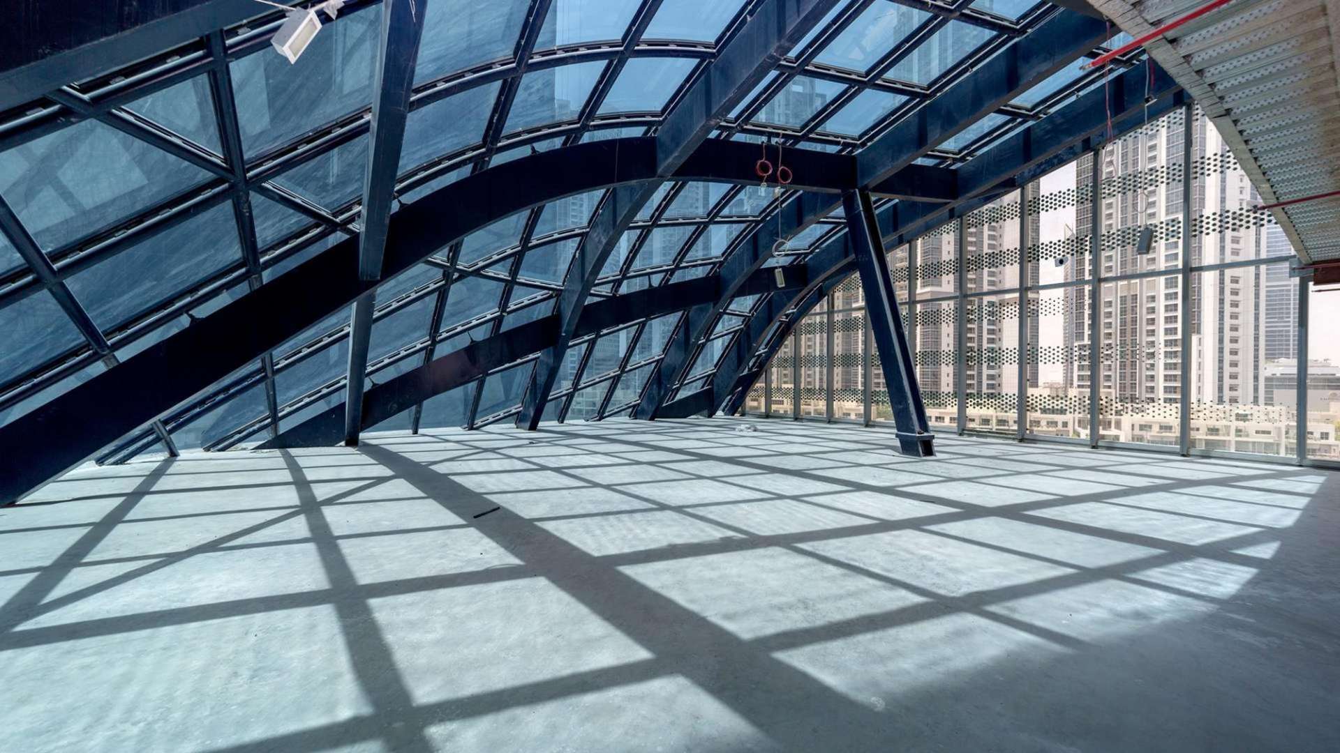 Retail space exterior at The Opus, Zaha Hadid design, Business Bay, Dubai