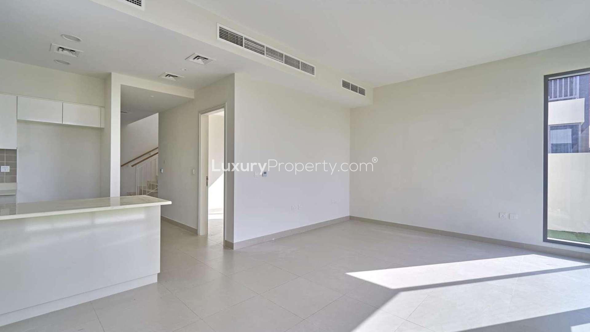 End unit townhouse in Maple, Dubai Hills Estate with modern design and spacious layout