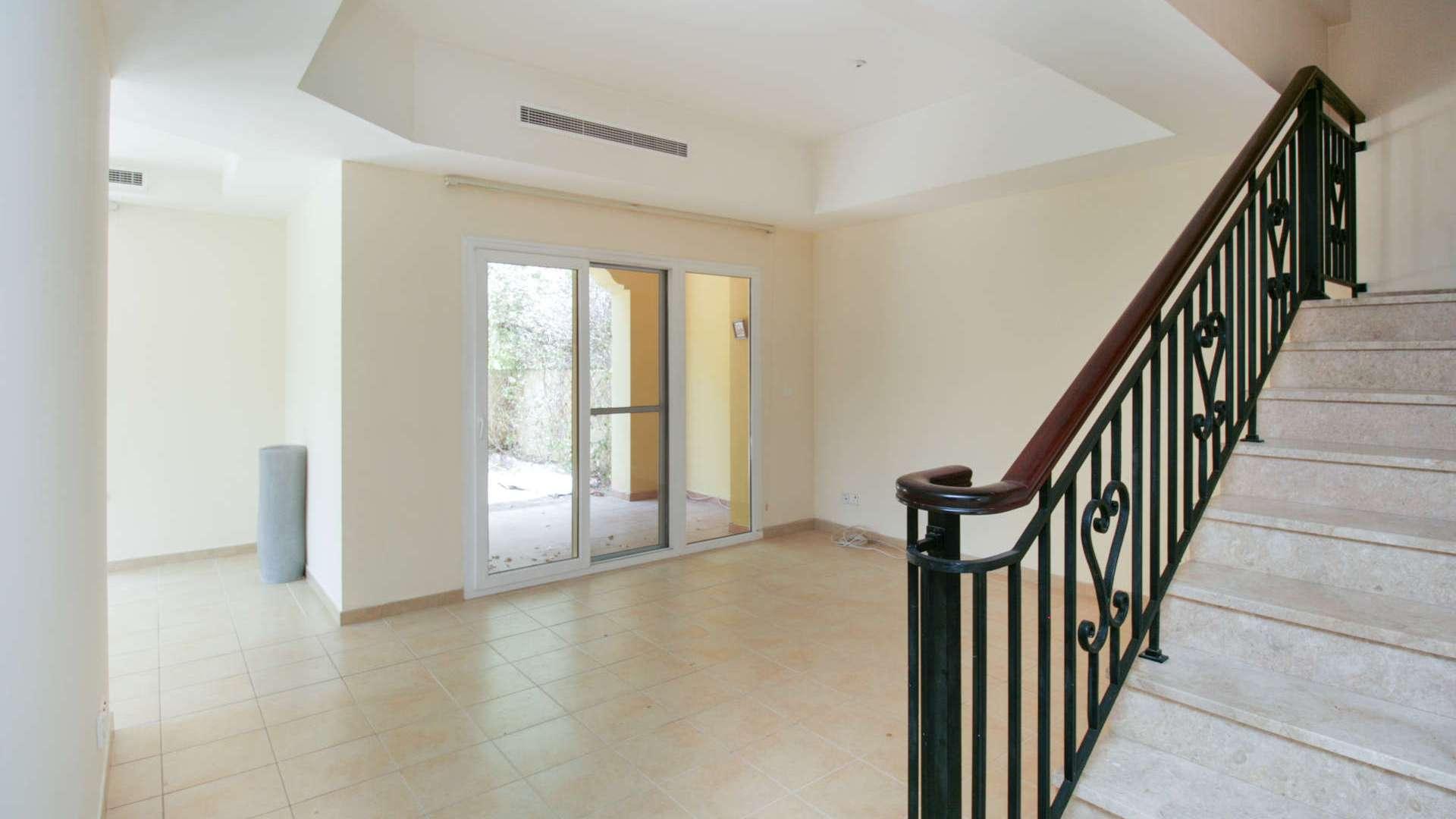 Spacious living area with staircase in Palmera 2 townhouse, Arabian Ranches for rent