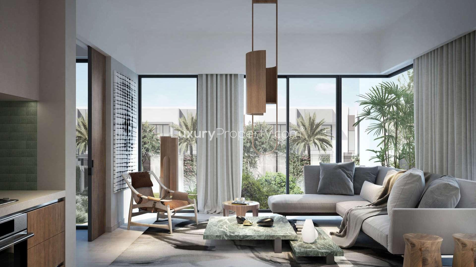 Modern studio bedroom in Eden, The Valley townhouse with stylish decor and ample storage