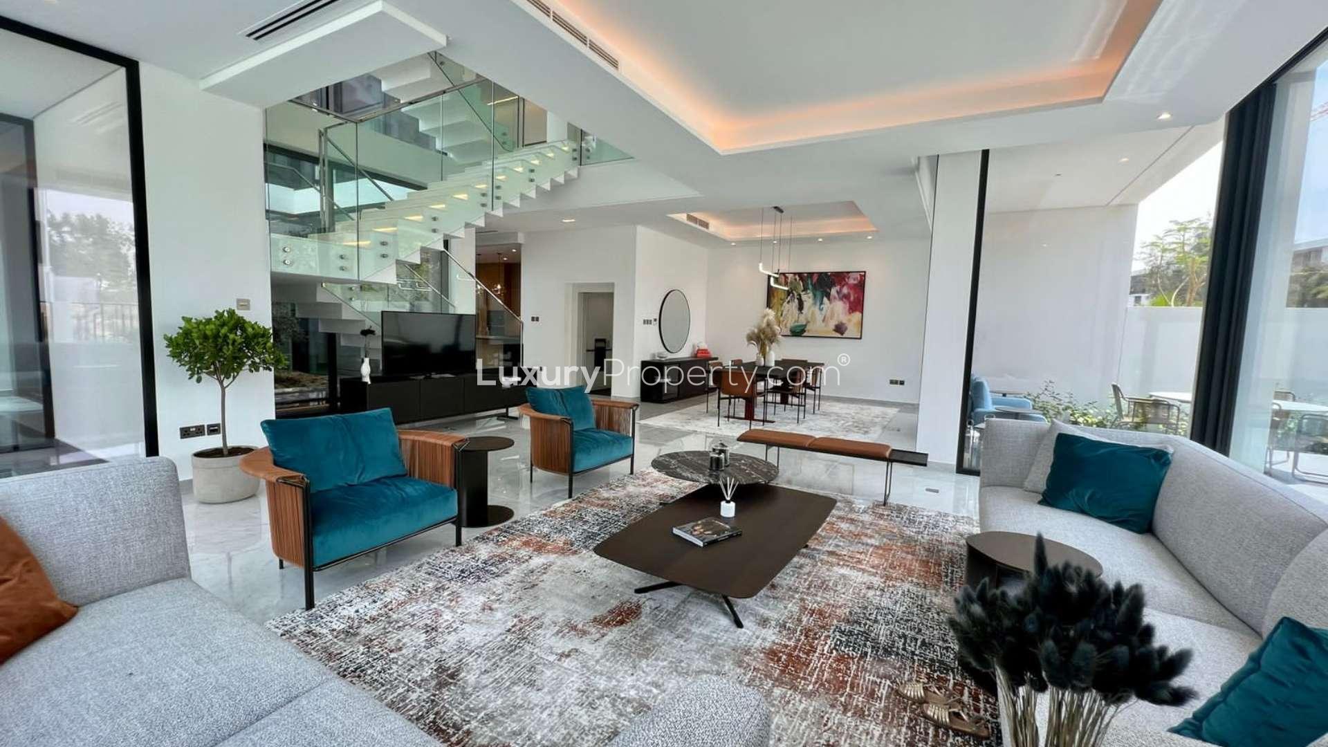 Brand new luxury villa exterior in Al Barari's Chorisia 1 Villas community