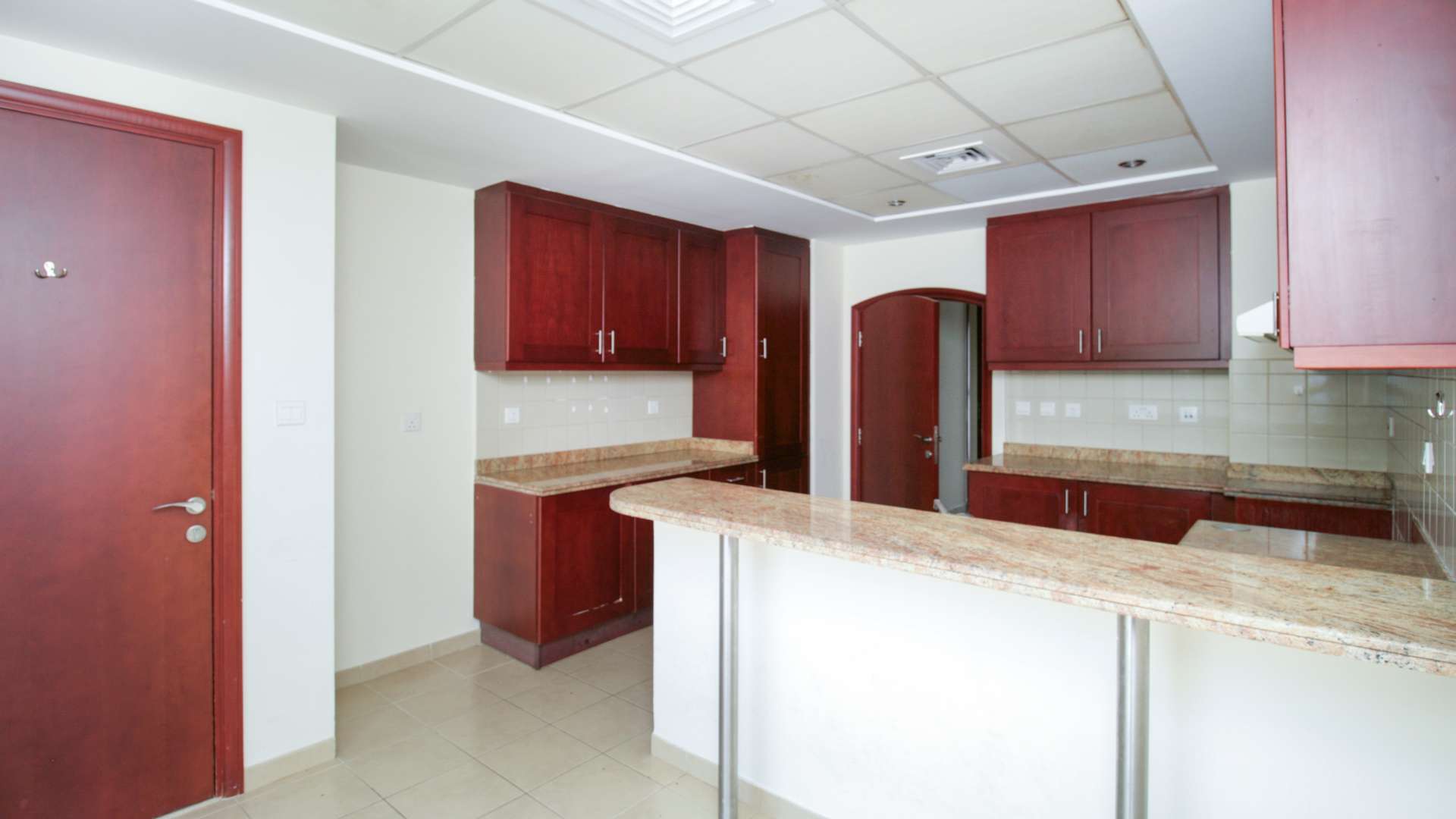 Balcony view of lush garden in Alma, Arabian Ranches villa for rent