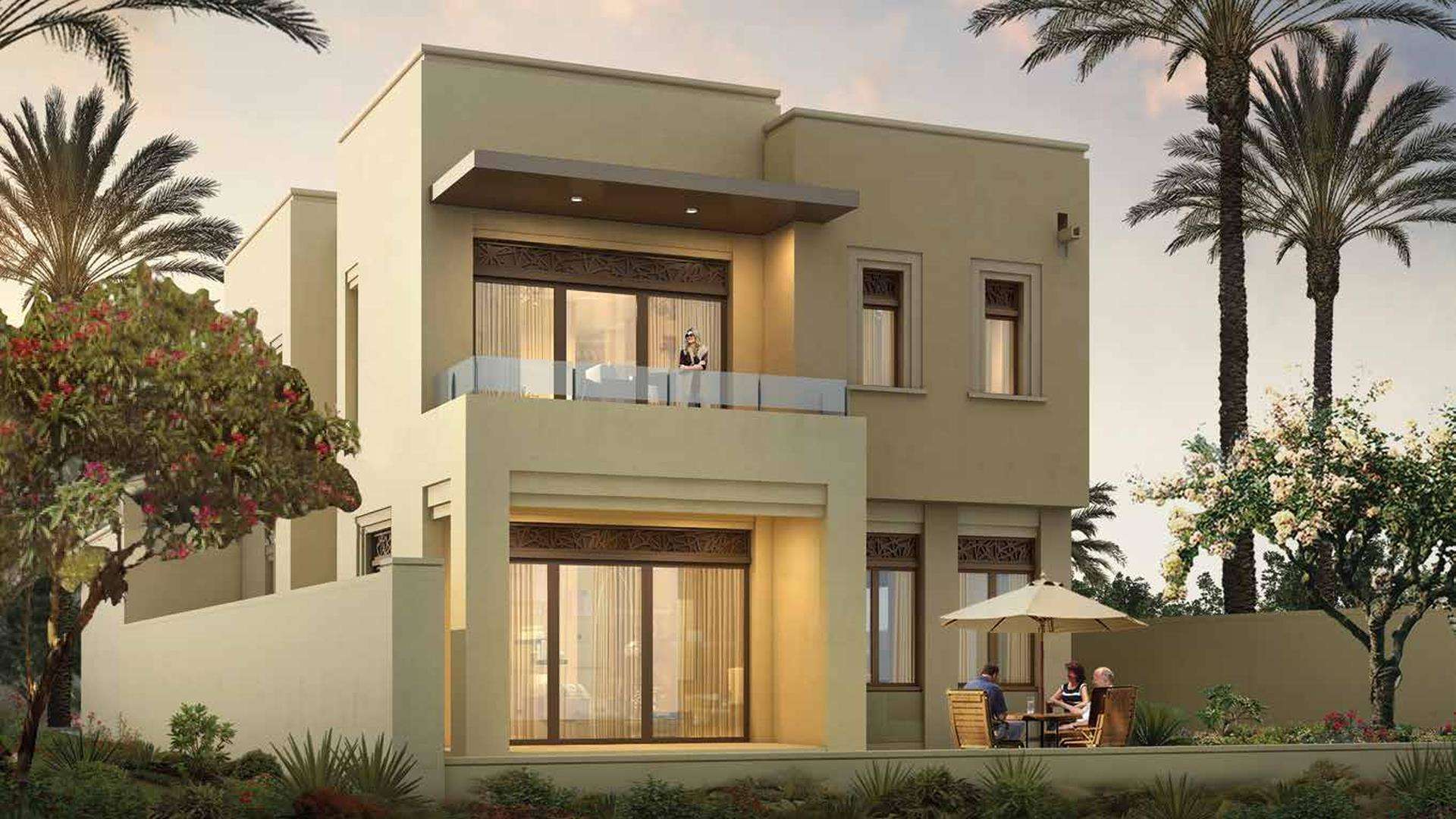 Azalea villa exterior in Arabian Ranches 2, Dubai with modern design and landscaped garden