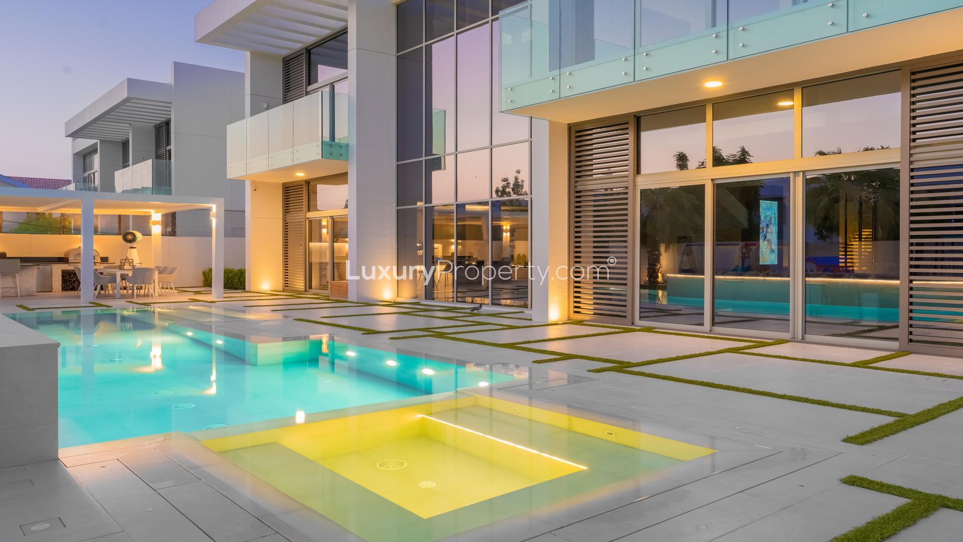 Exterior view of upgraded 6-bedroom villa for sale in District One, MBRC