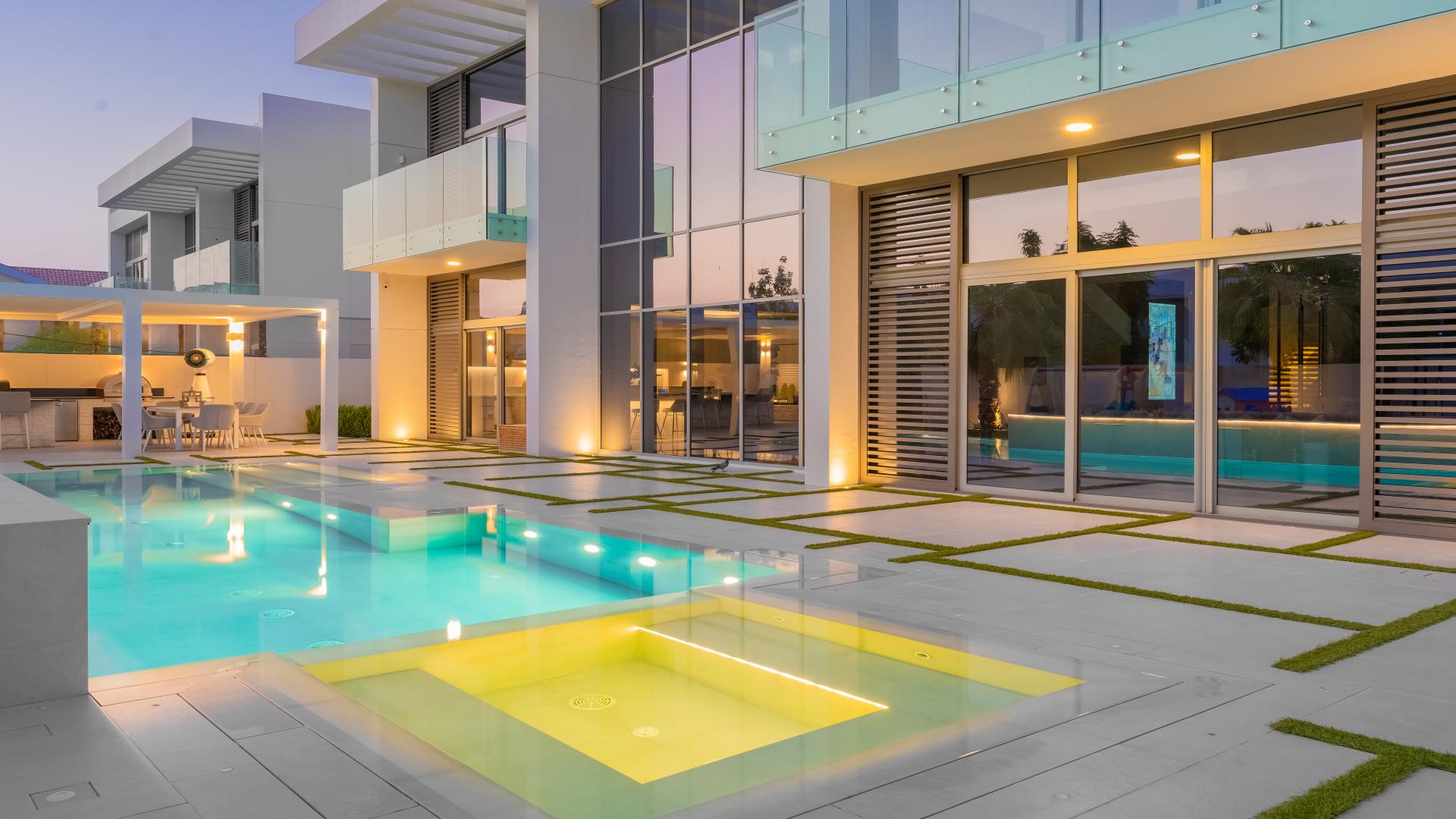 Exterior view of upgraded 6-bedroom villa for sale in District One, MBRC