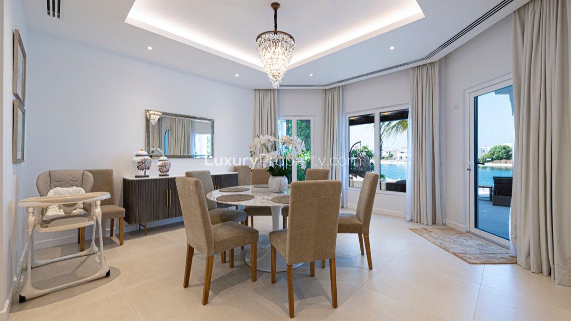 Luxurious Palm Jumeirah villa with private pool and waterfront view, Garden Homes community