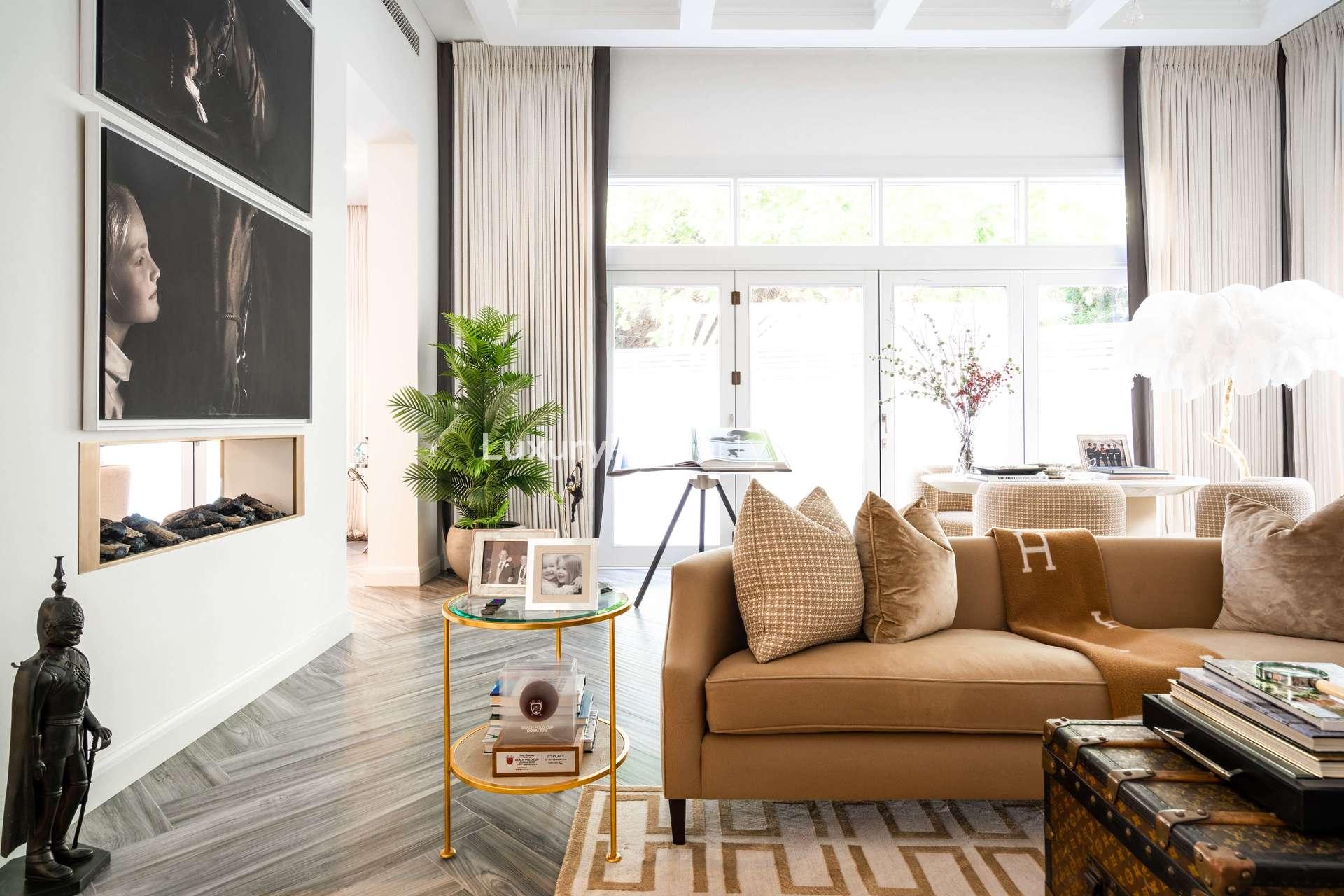 Luxurious living room in fully upgraded 5-bedroom villa, Jasmine Leaf, Al Barari