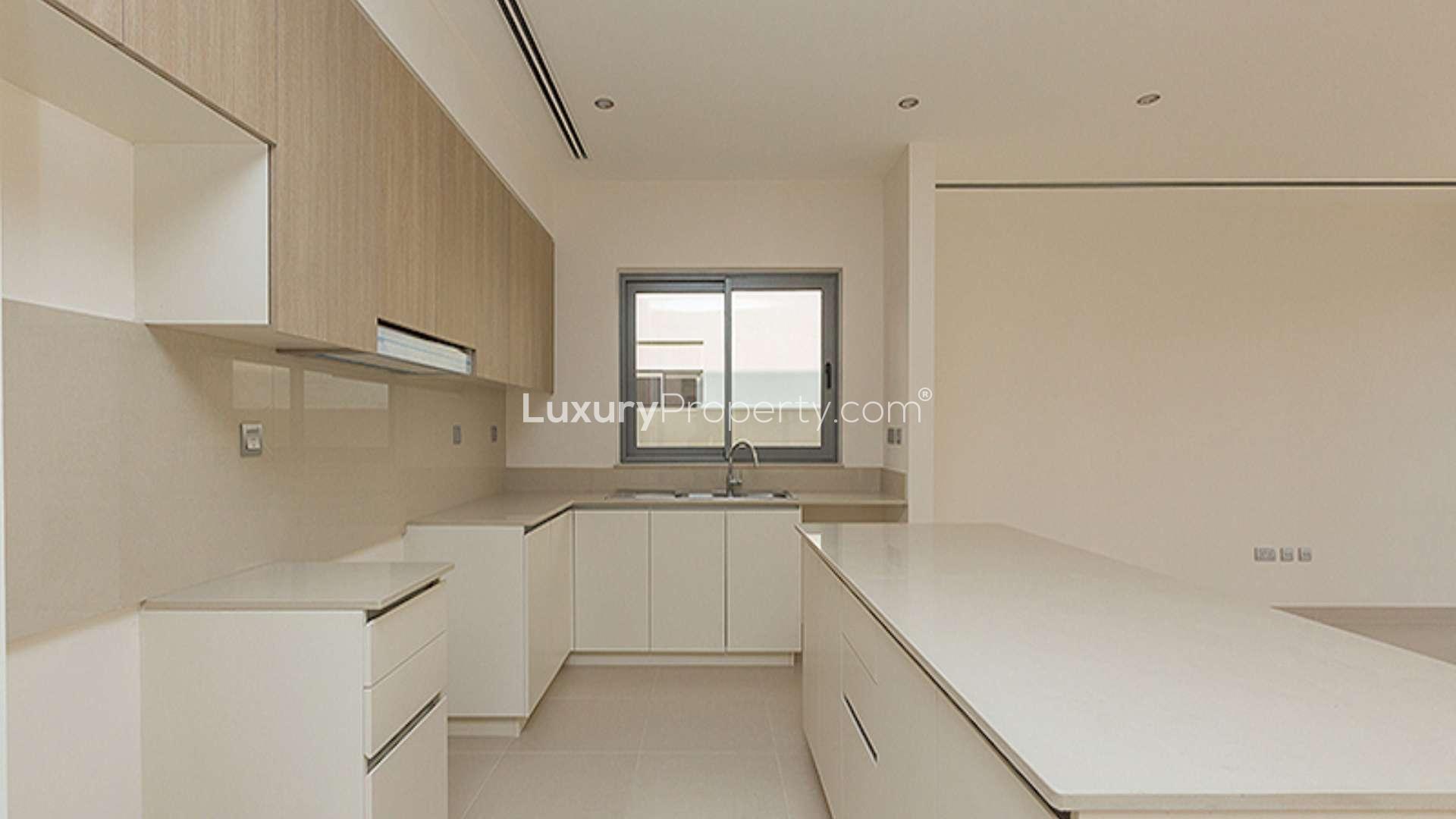 Spacious backyard of 4-bedroom villa for rent in Sidra Villas, Dubai Hills Estate