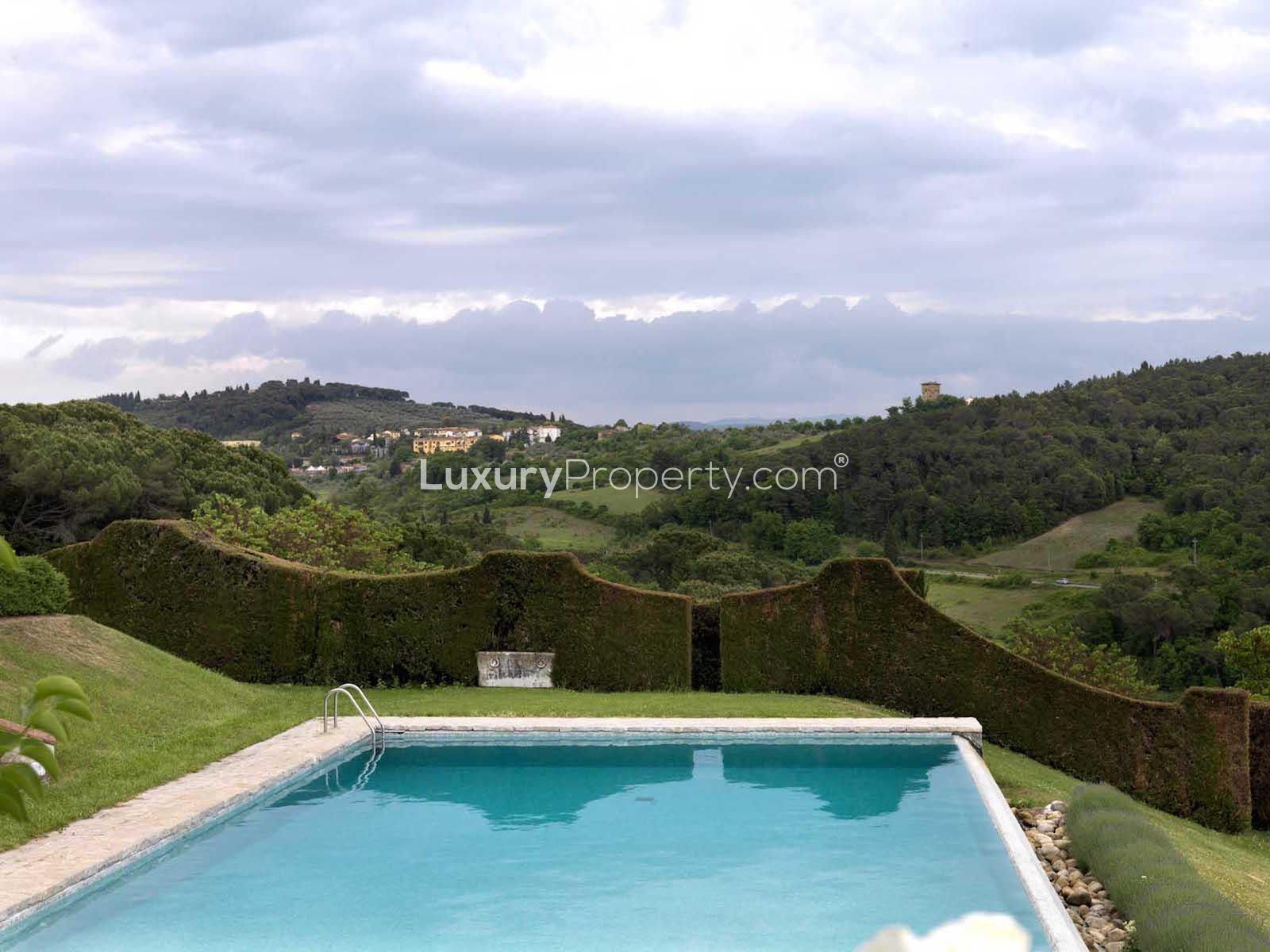 Beautiful Italian villa in Florence countryside, Villa Gaia, surrounded by lush greenery and gardens