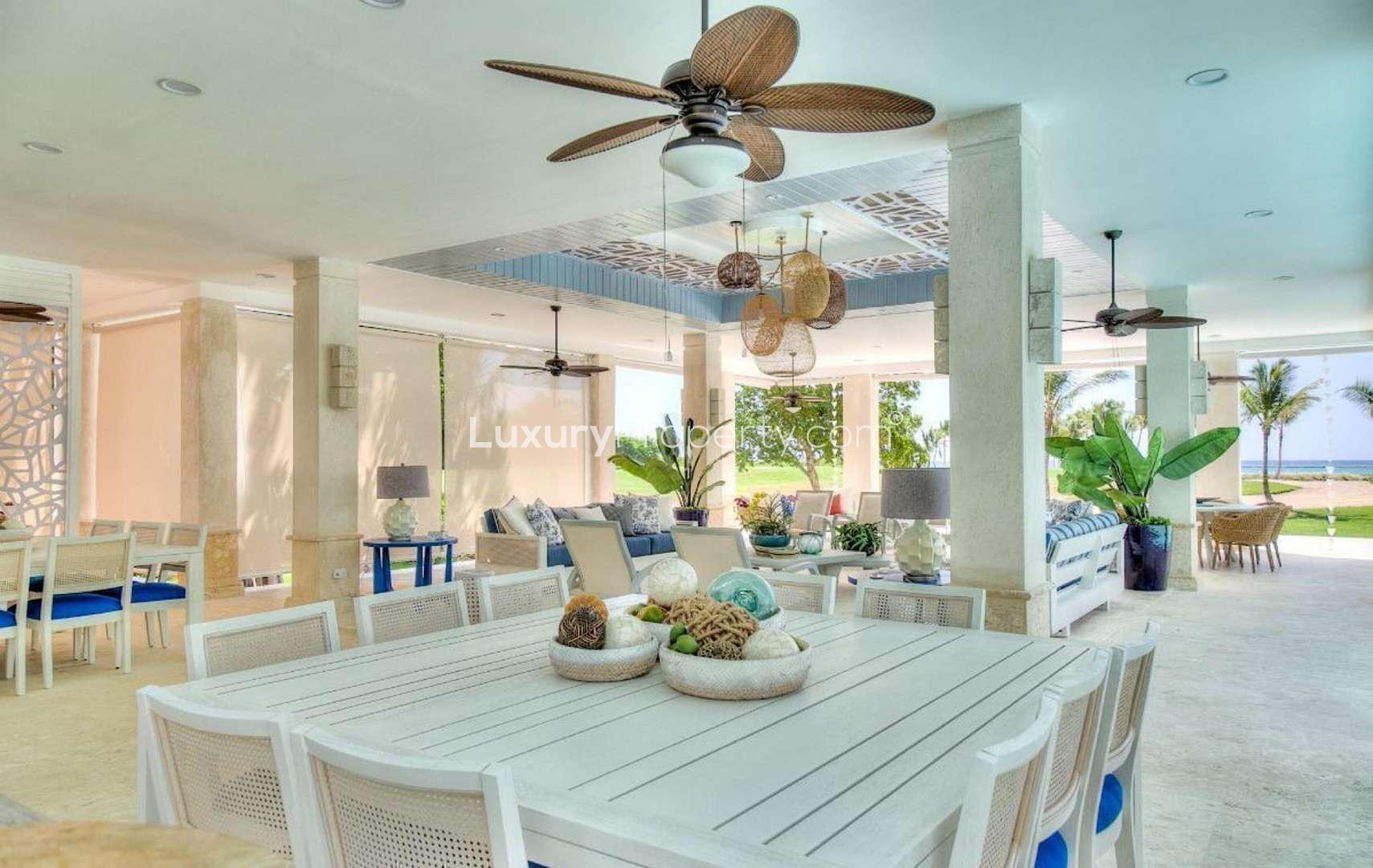 Aerial view of Villa Arrecife, Punta Cana Resort, beachfront luxury villa for sale