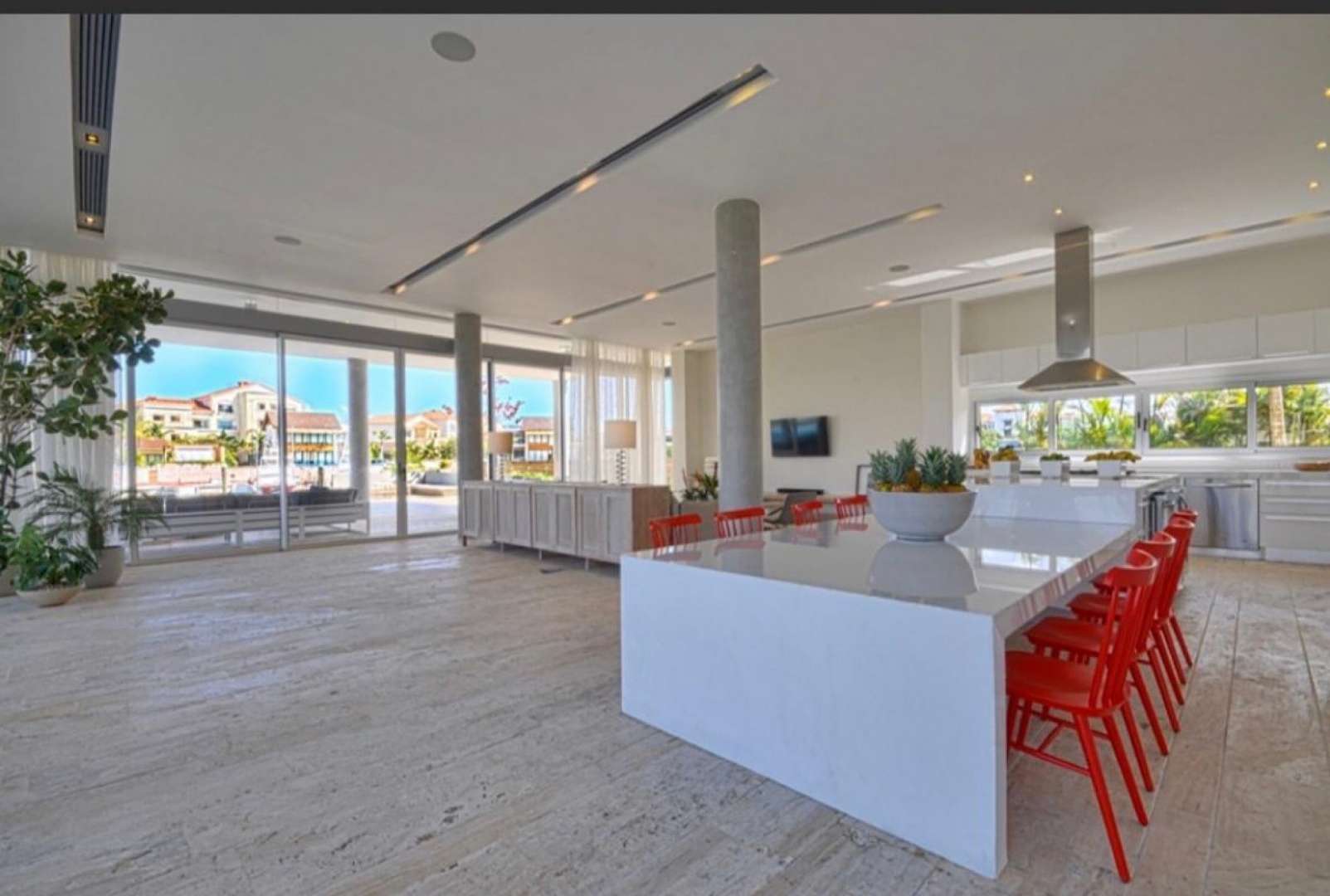 Modern kitchen in Villa 2, Isla Grande, Cap Cana, featuring sleek design and spacious layout