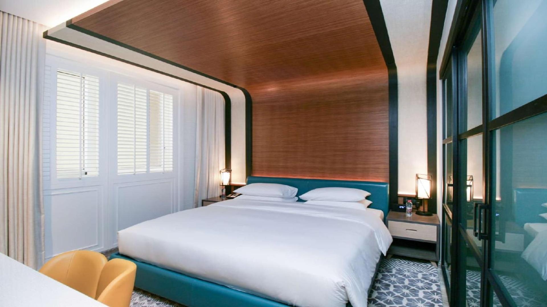 Contemporary studio living area with modern decor at Andaz, Palm Jumeirah apartment for rent