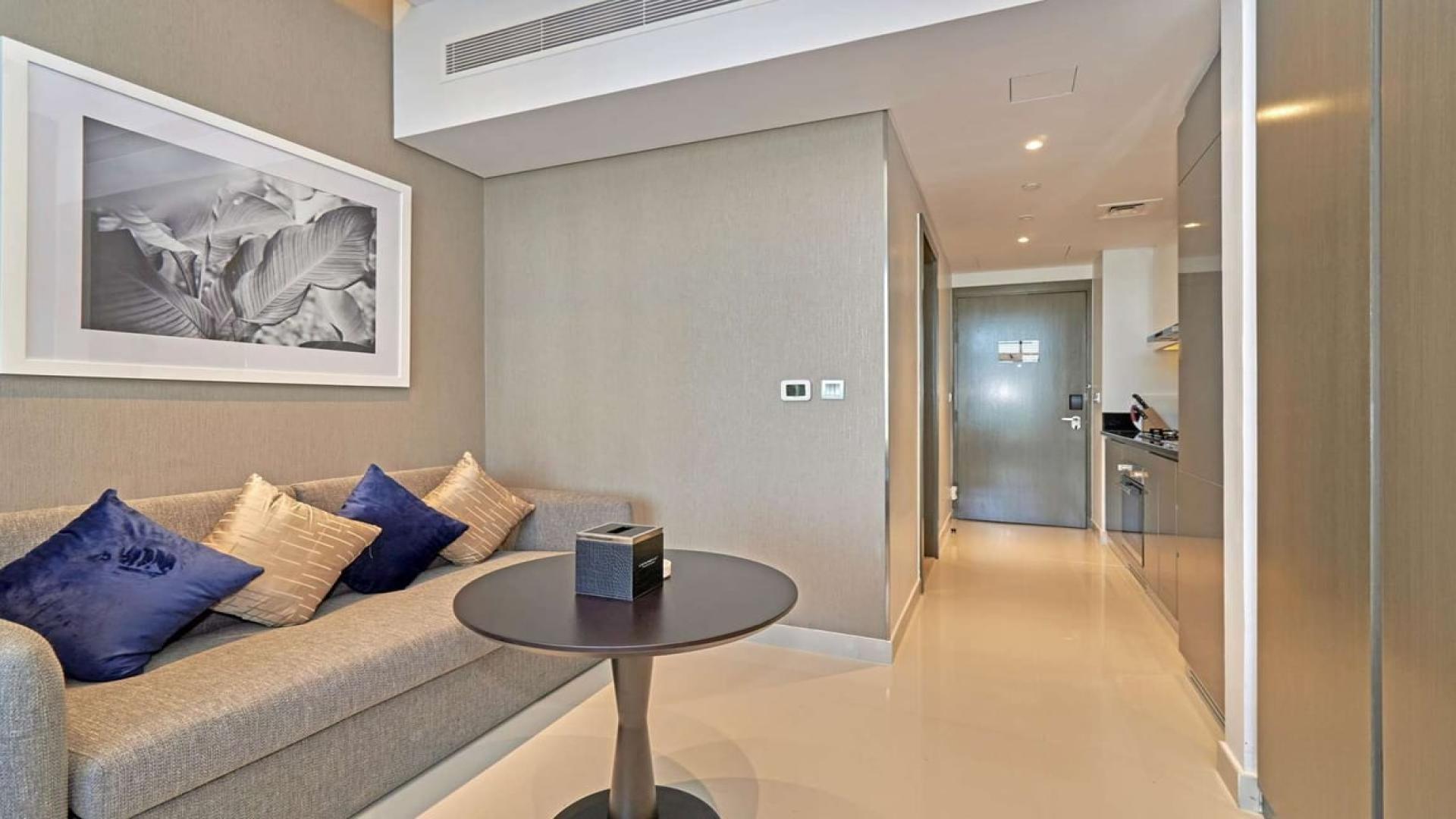 Stylish furnished studio apartment interior at Damac Maison Prive, Business Bay for rent