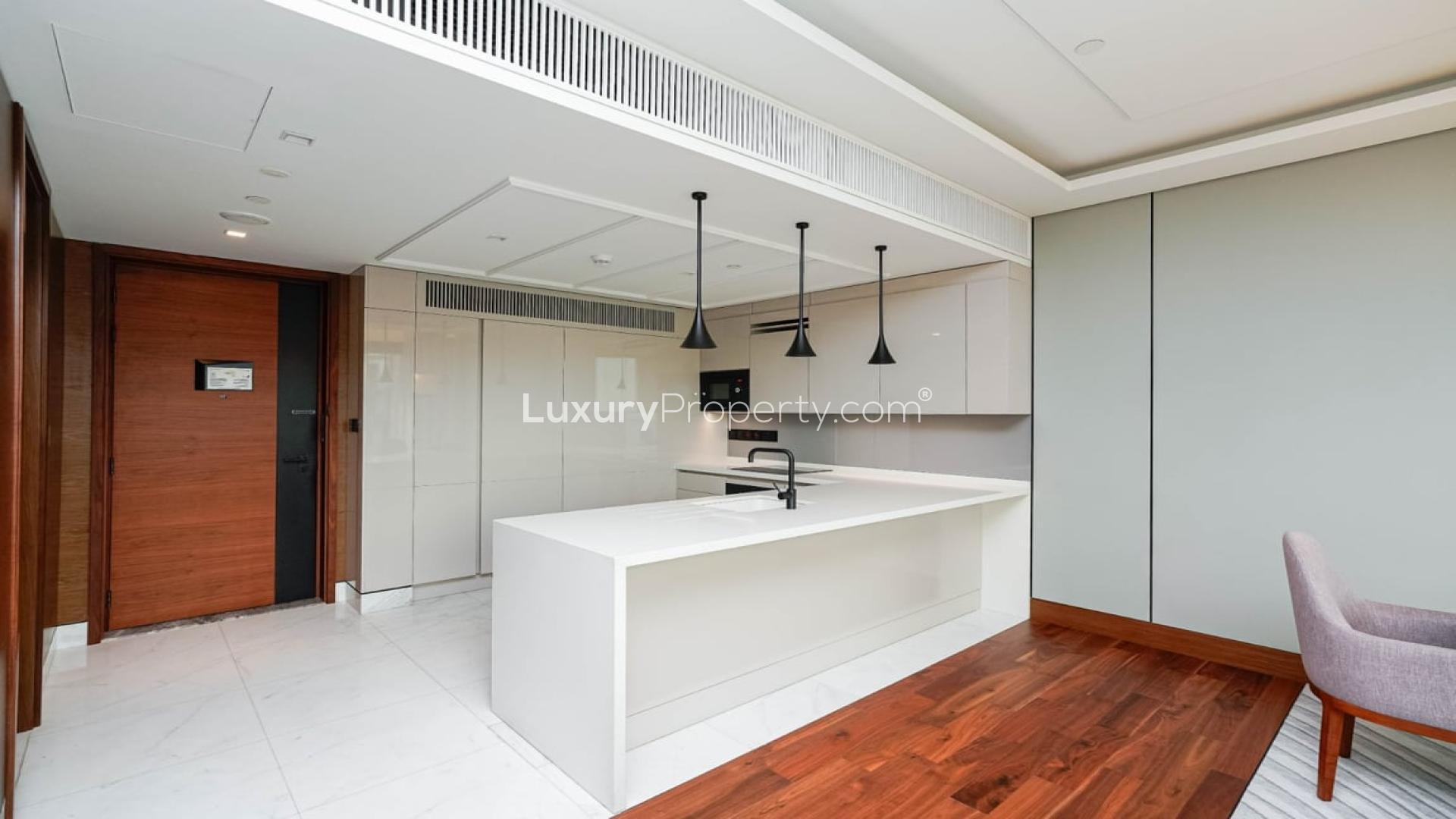 Modern kitchen with sleek design in 1-bedroom apartment, Bluewaters Island, Dubai